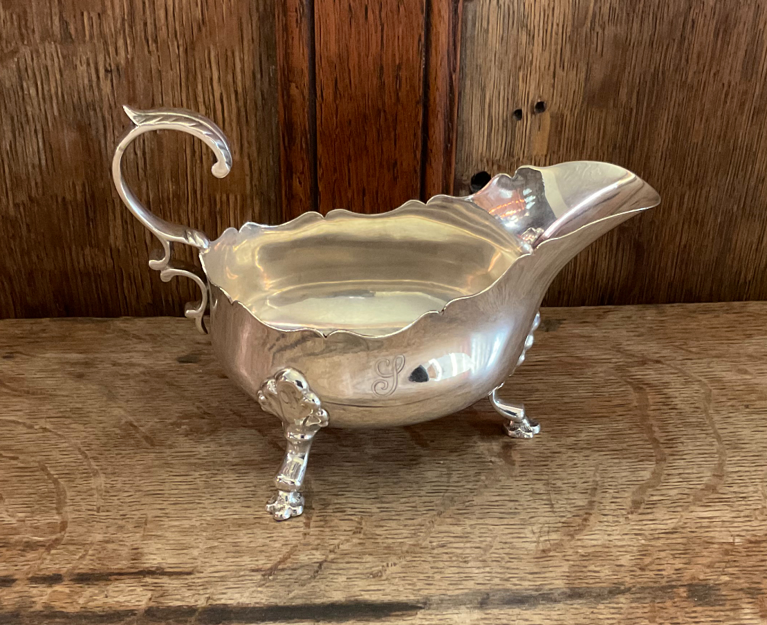 A GEORGE V SILVER SAUCEBOAT by