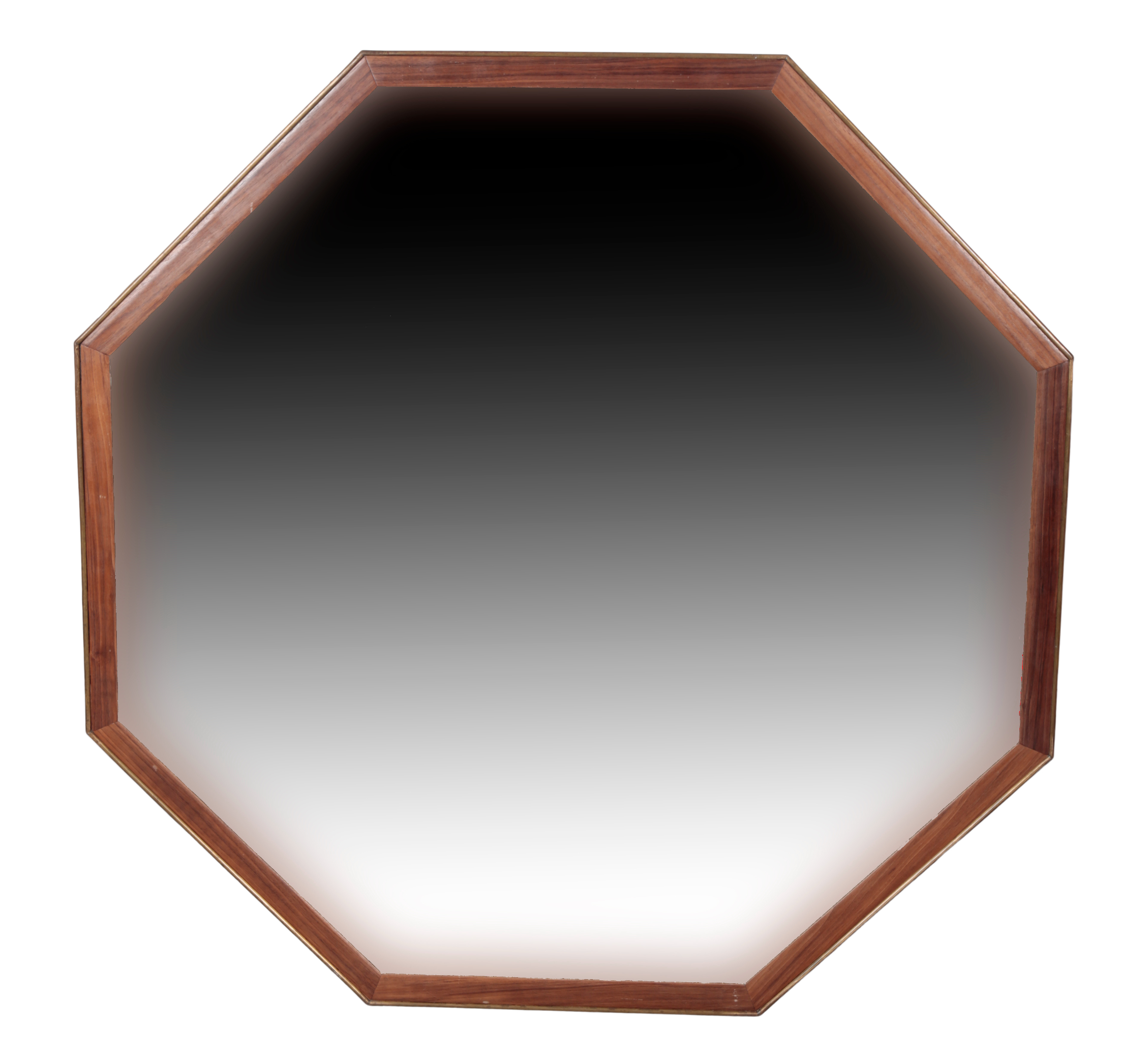 A TEAK AND BRASS MOUNTED OCTAGONAL 3ae014