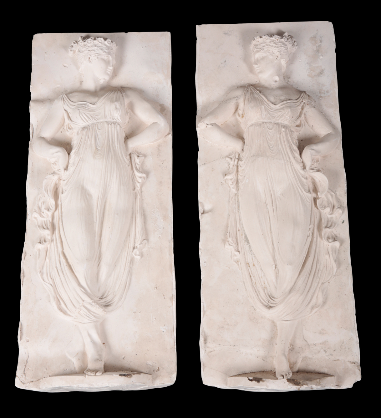 TWO PLASTER MOULDINGS OF CLASSICAL 3ae057