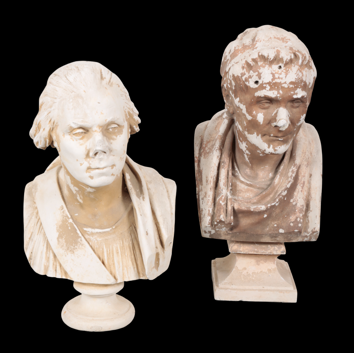 TWO PLASTER BUSTS including, after