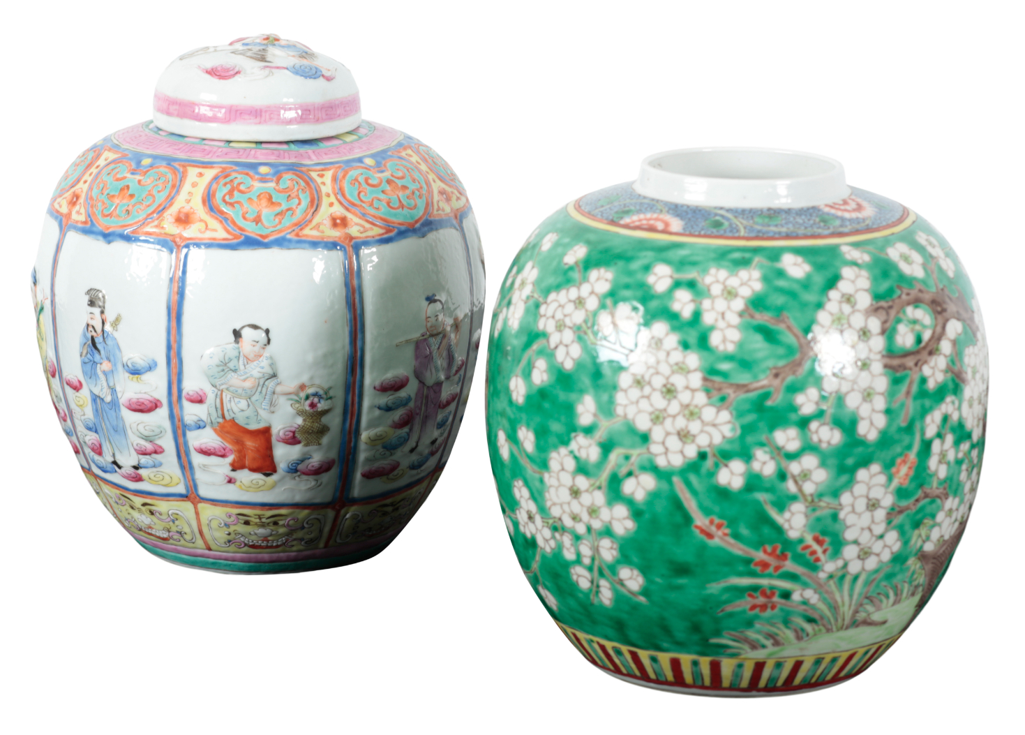 TWO CHINESE GINGER JARS both 19th