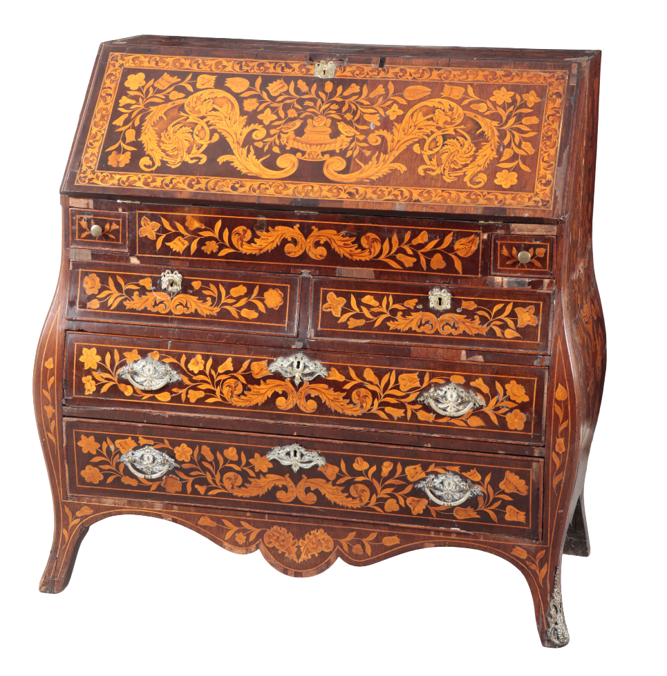 A DUTCH WALNUT MAHOGANY AND MARQUETRY 3ae0dc