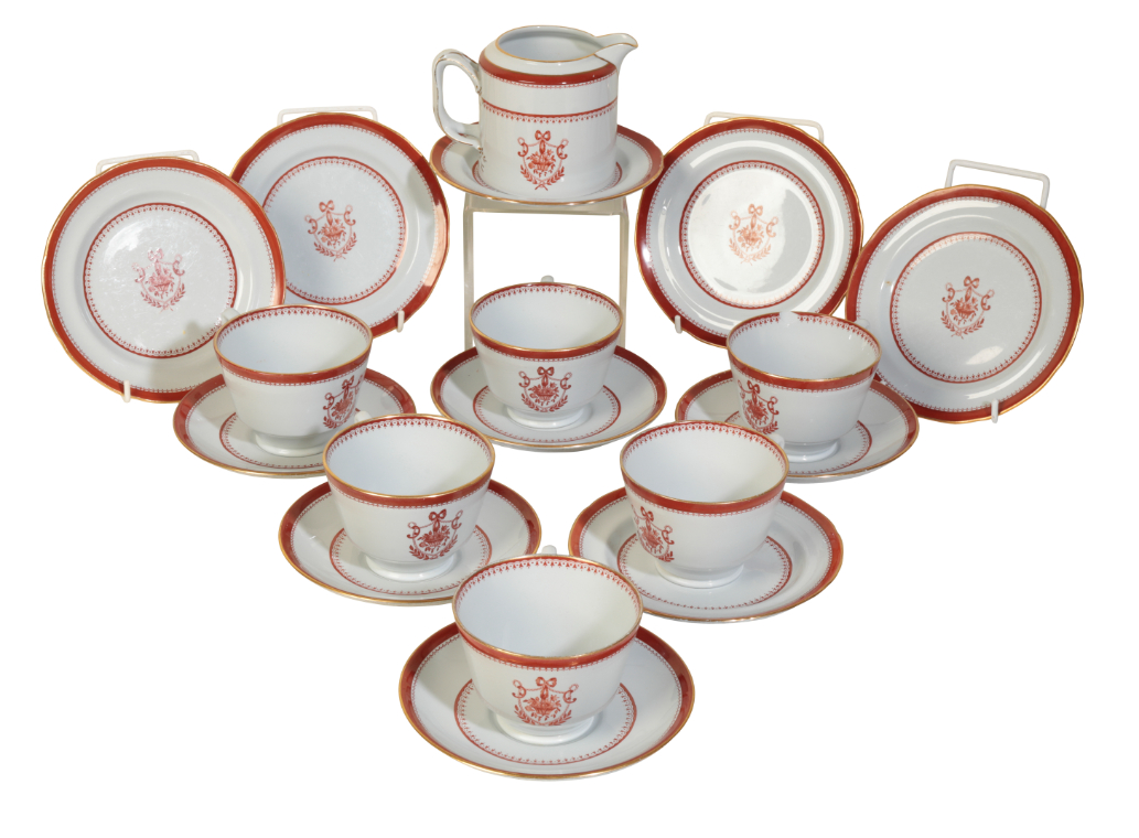 A SPODE BREAKFAST SERVICE decorated 3ae13a