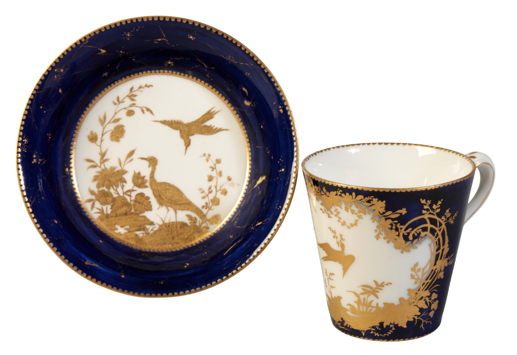 A VINCENNES CUP AND A SAUCER circa 1753,