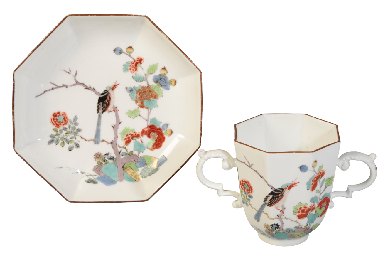 A MEISSEN OCTAGONAL TWO HANDLED 3ae157