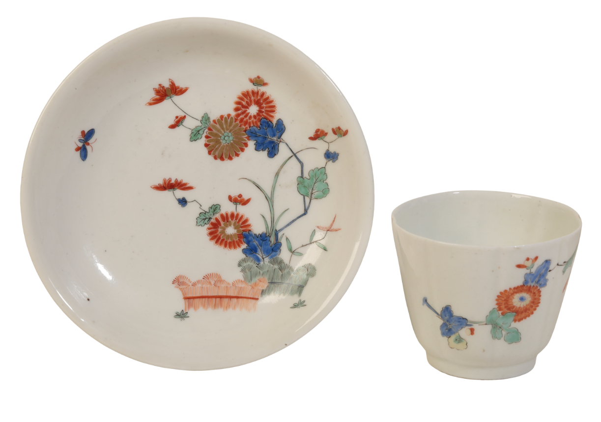 A MEISSEN OCTOFOIL BEAKER AND SAUCER 3ae170