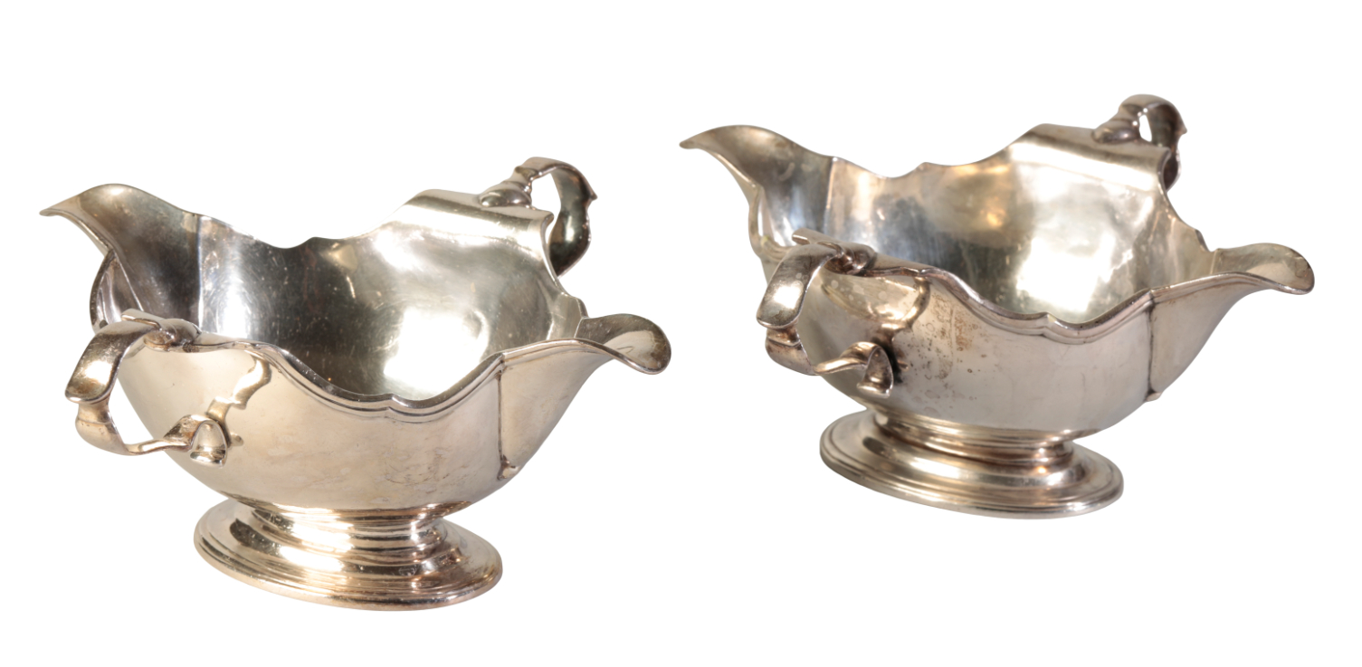 A PAIR OF GEORGE II SILVER TWIN-HANDLED