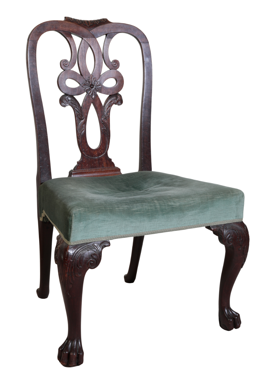 A GEORGE II MAHOGANY CHAIR the