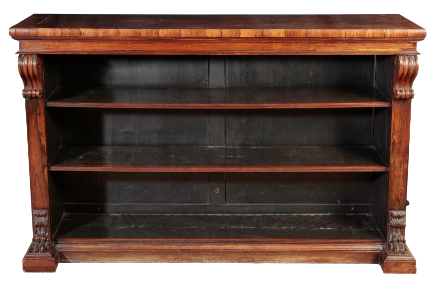 A WILLIAM IV ROSEWOOD OPEN BOOKCASE 3ae213