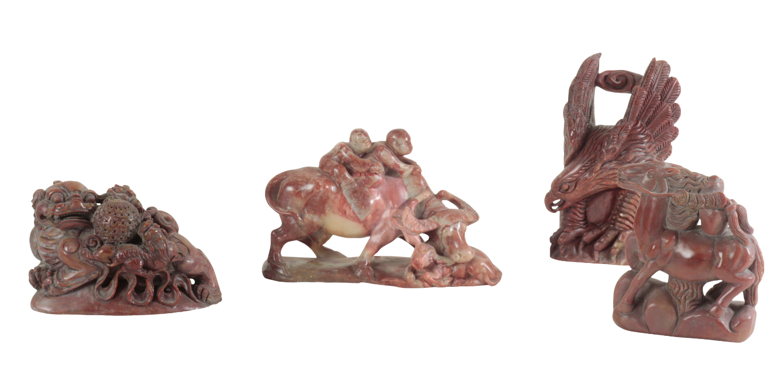 A GROUP OF FOUR CHINESE SOAPSTONE 3ae220