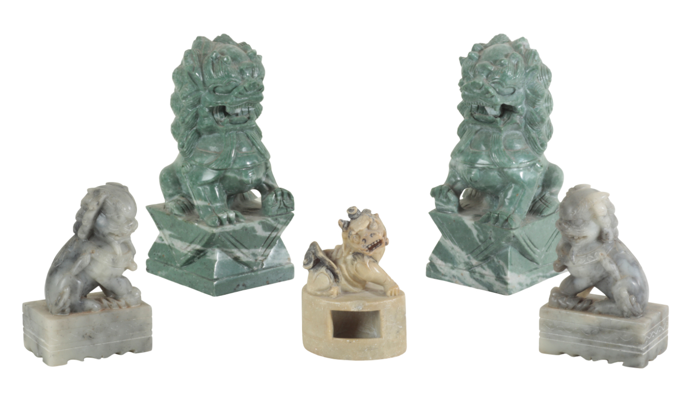 A GROUP OF FIVE CHINESE CARVED 3ae222