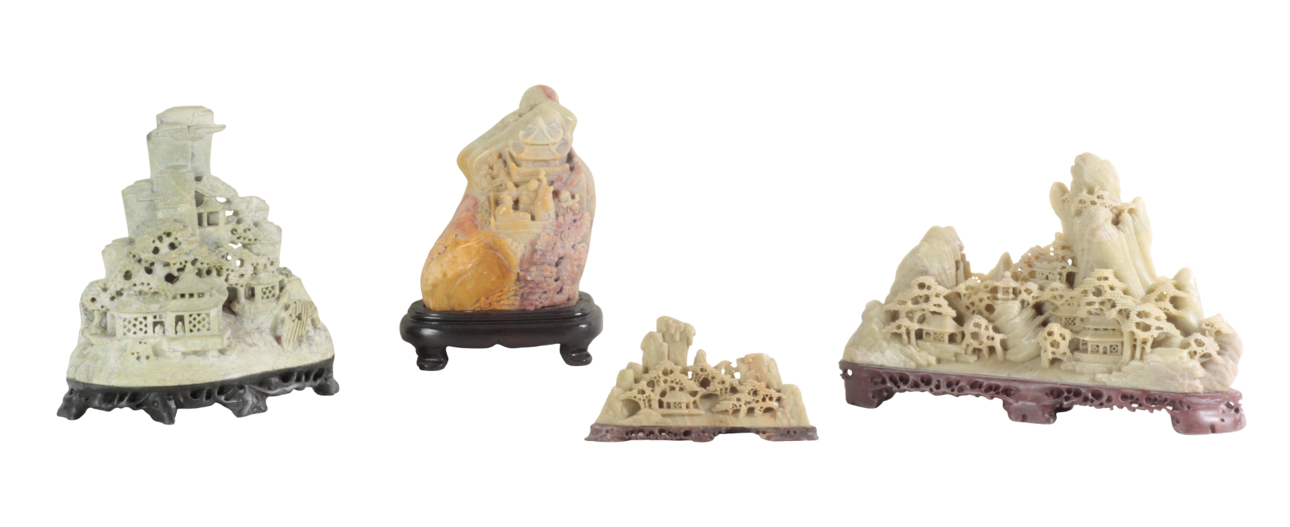 FOUR CHINESE SOAPSTONE LANDSCAPES 3ae23e