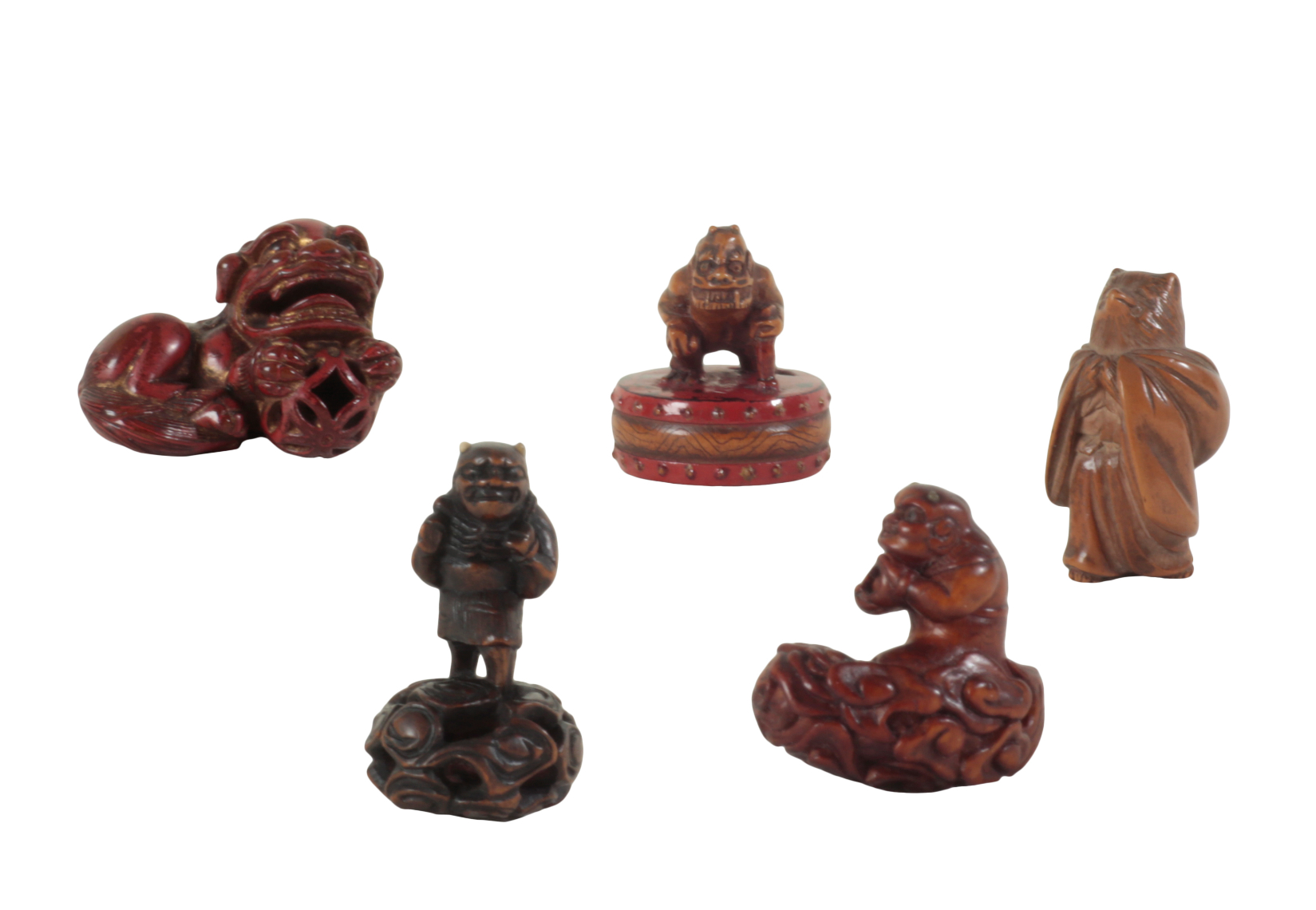 A GROUP OF FIVE JAPANESE NETSUKE 3ae253