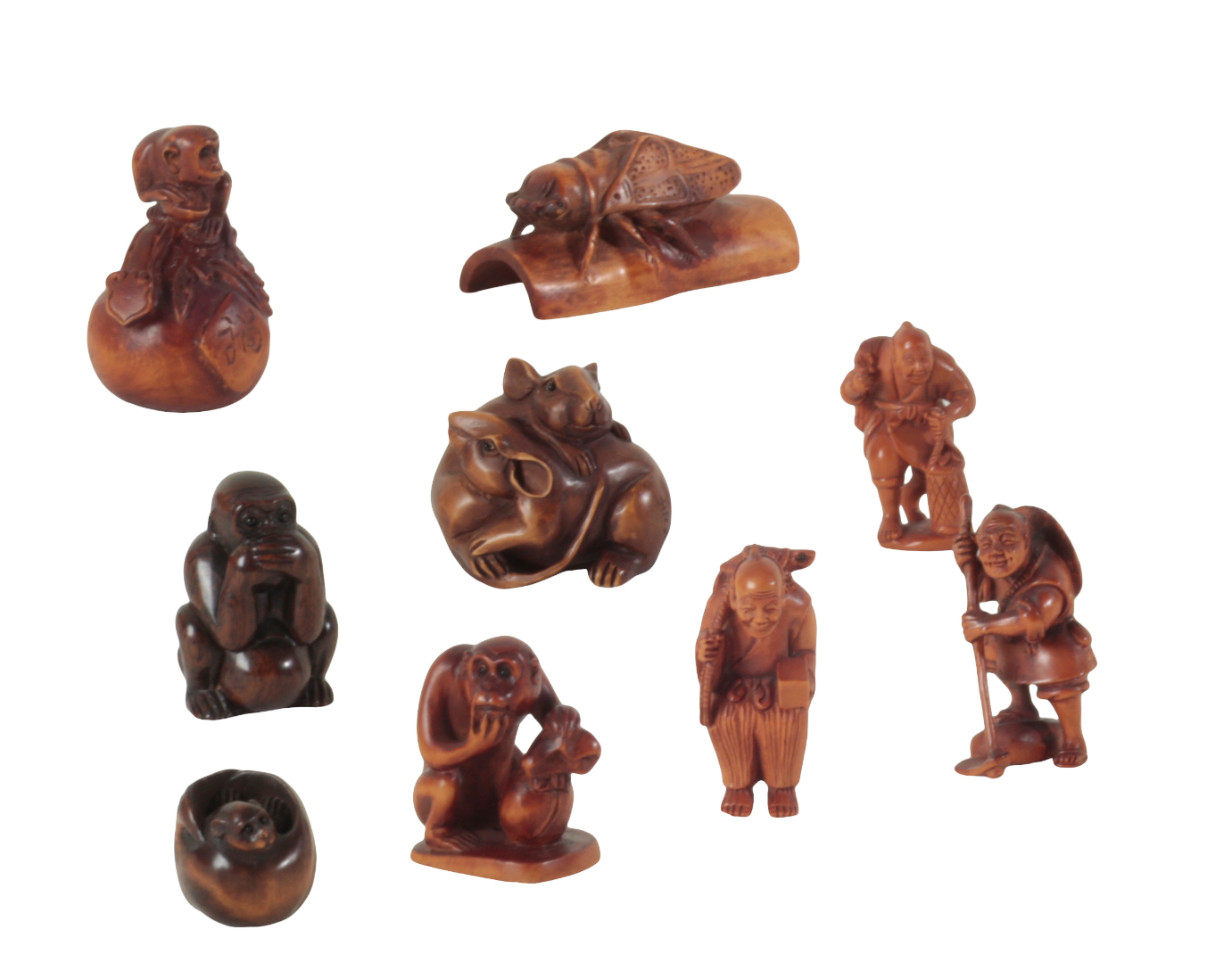 A GROUP OF NINE JAPANESE NETSUKE 3ae25e