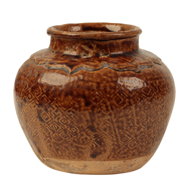 A CHINESE BROWN GLAZED JAR with 3ae299