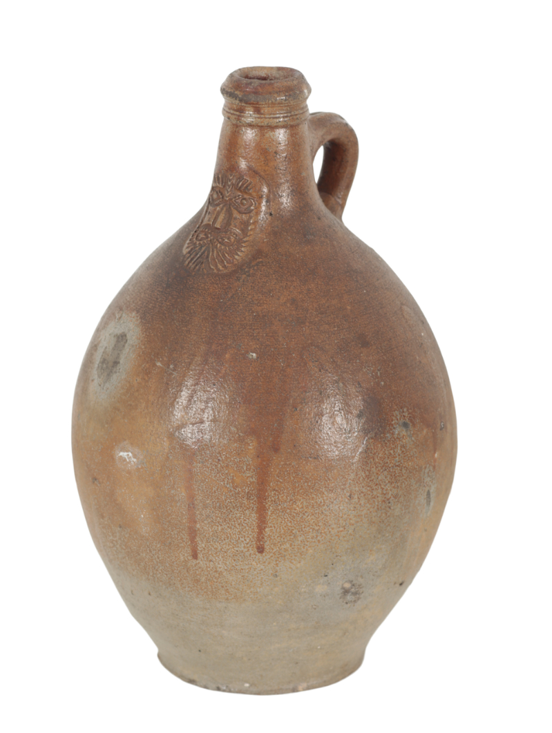 A 17TH CENTURY BROWN STONEWARE