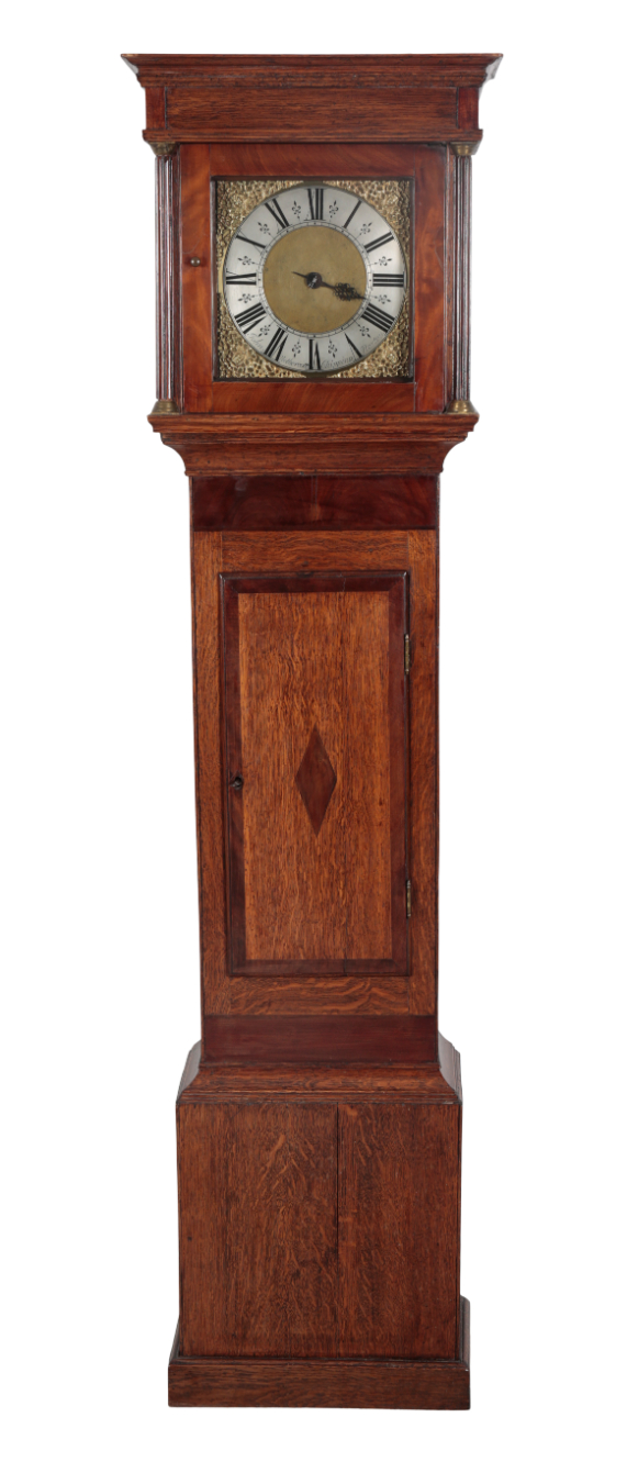 AN 18TH CENTURY OAK LONGCASE CLOCK