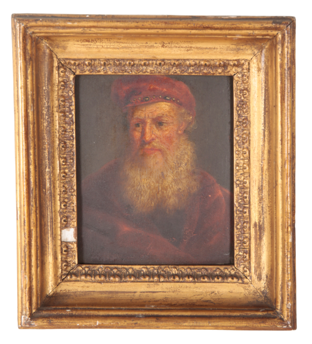 AN 18TH CENTURY PORTRAIT OF A BEARDED