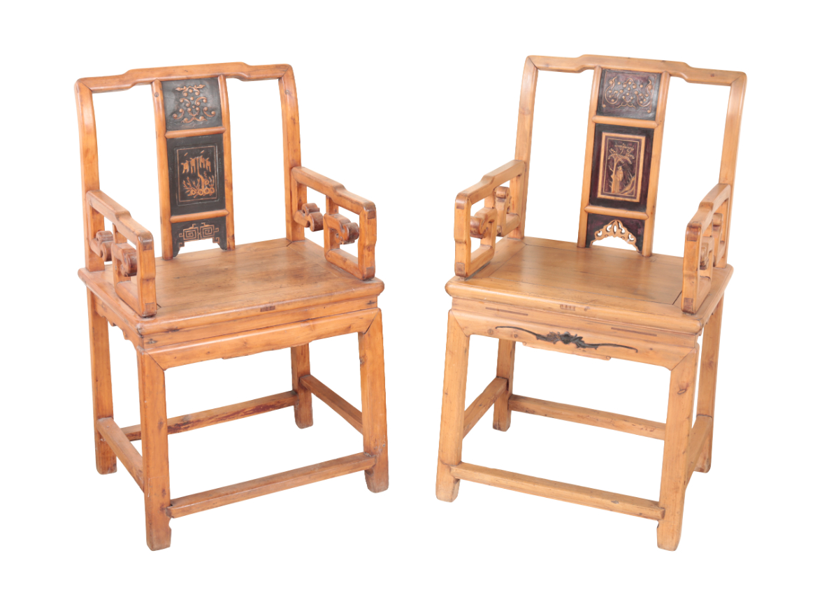 A NEAR PAIR OF CHINESE CHAIRS each 3ae313