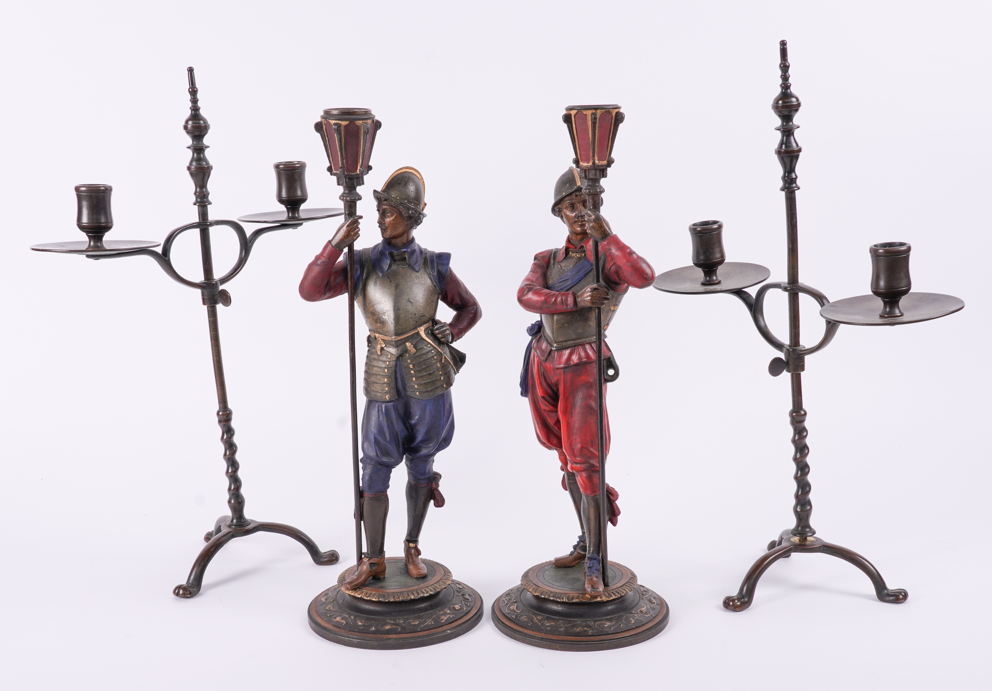 A PAIR OF FRENCH PAINTED SPELTER 3ae48e