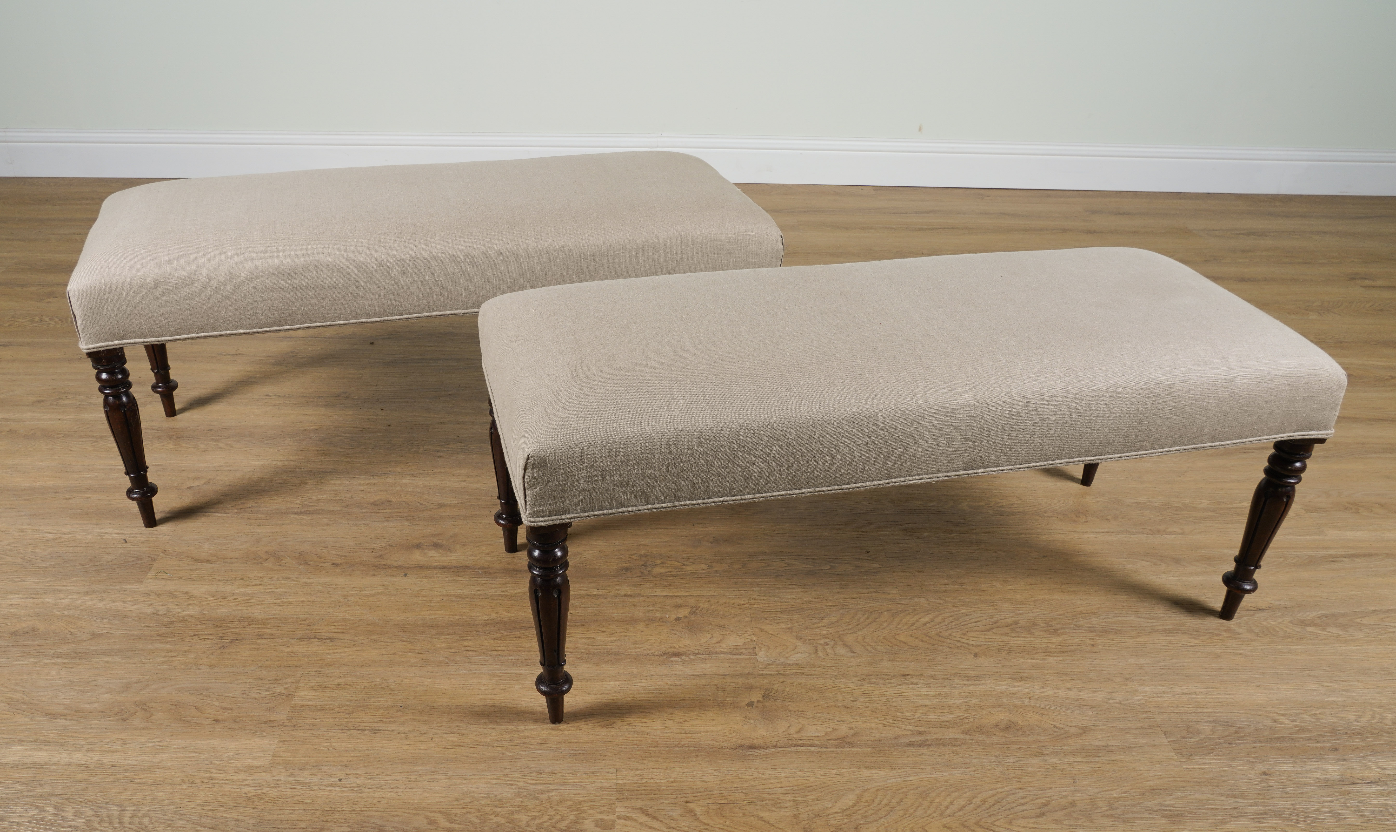 A PAIR OF RECTANGULAR FOOTSTOOLS 3ae4cc