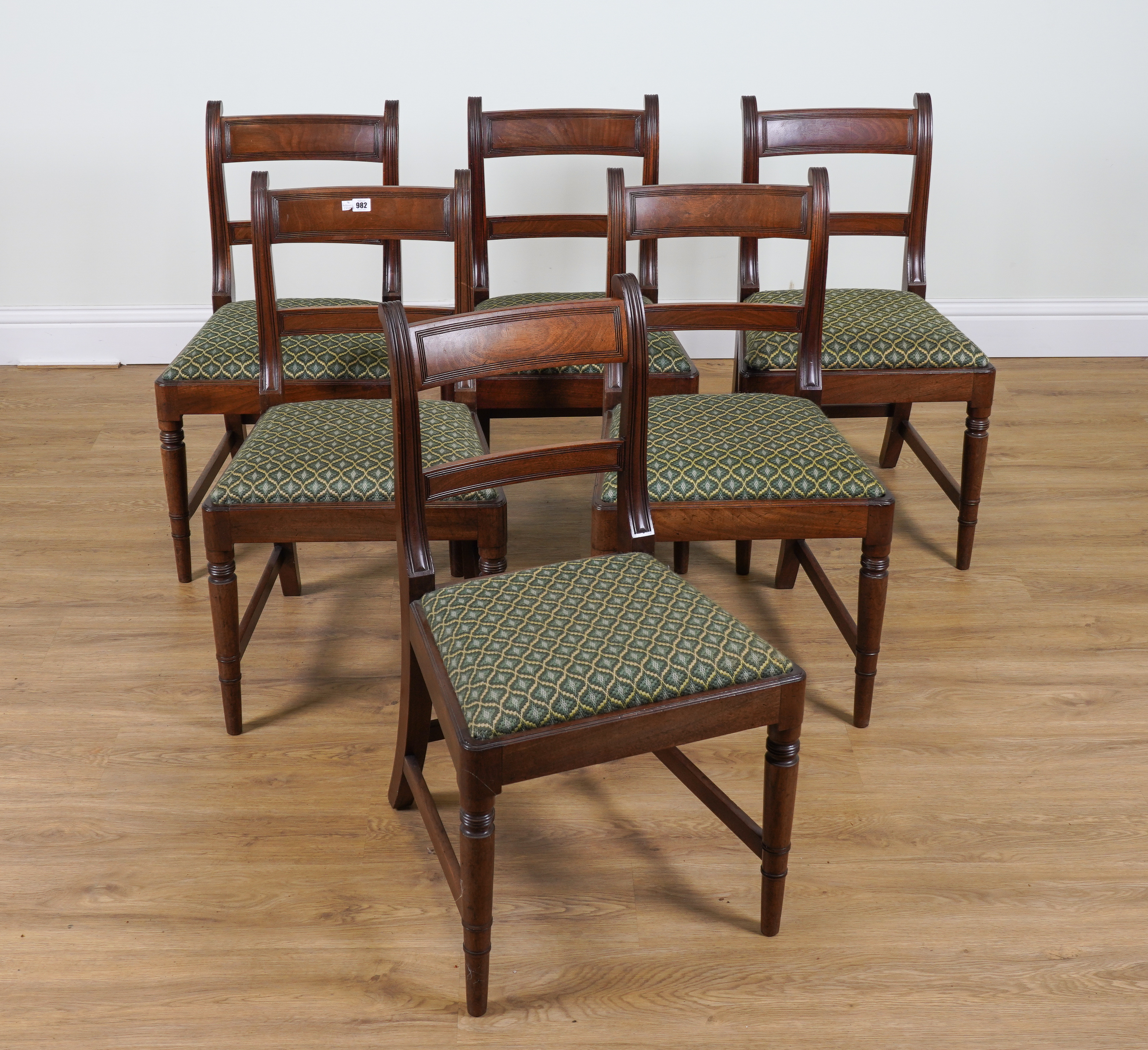 A SET OF SIX GEORGE IV MAHOGANY