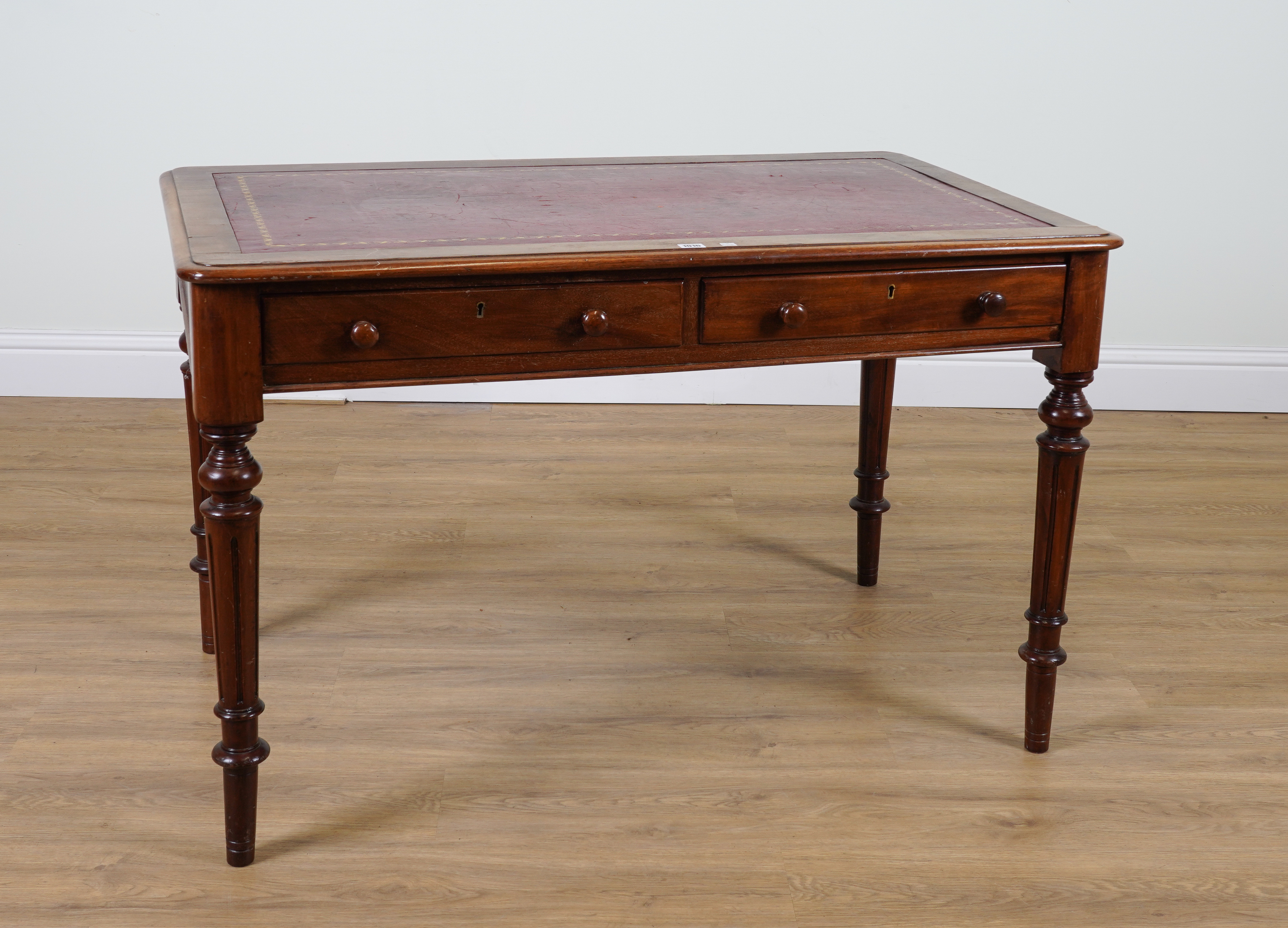 A VICTORIAN MAHOGANY TWO DRAWER