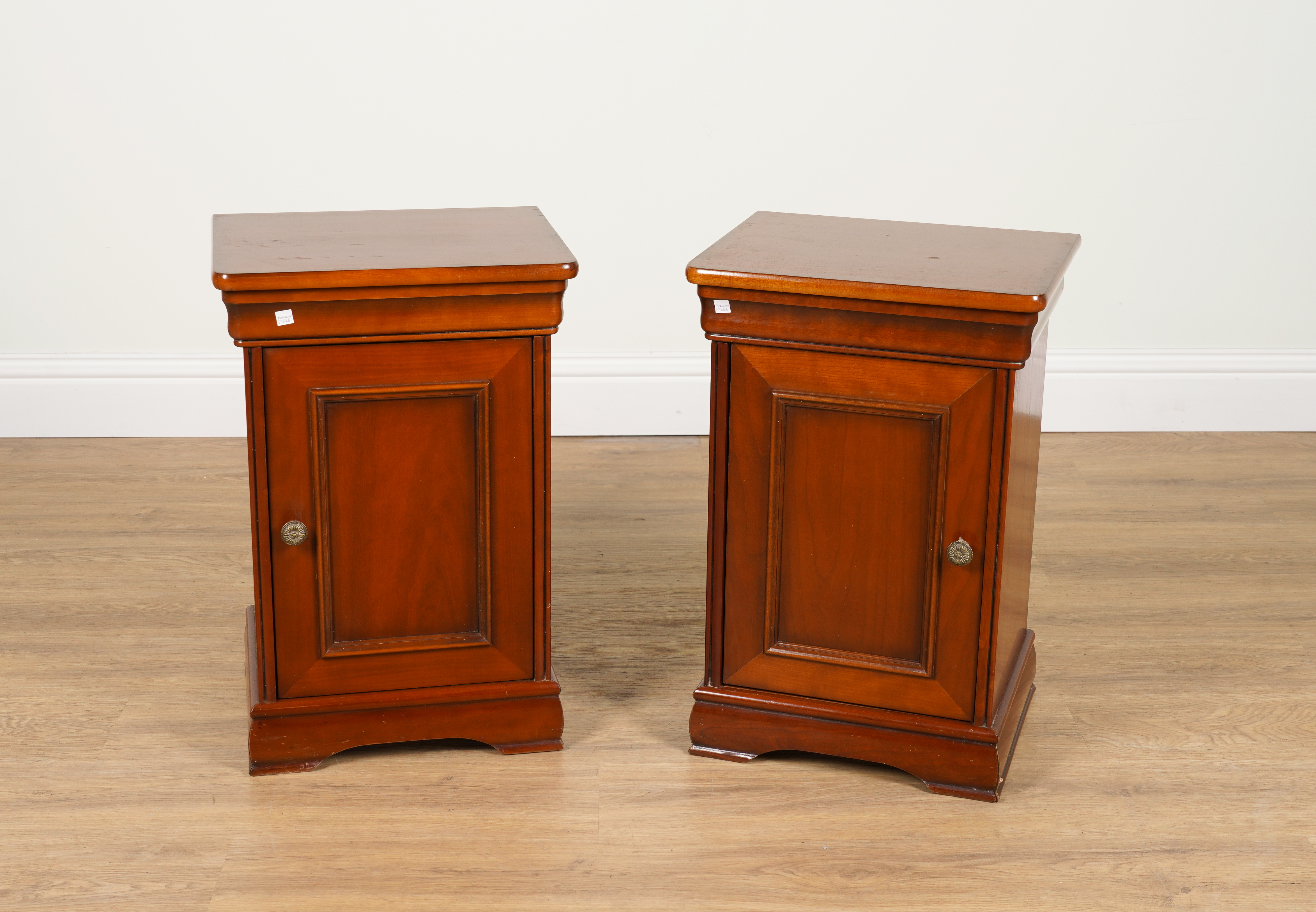 A PAIR OF FRENCH FRUITWOOD BEDSIDE