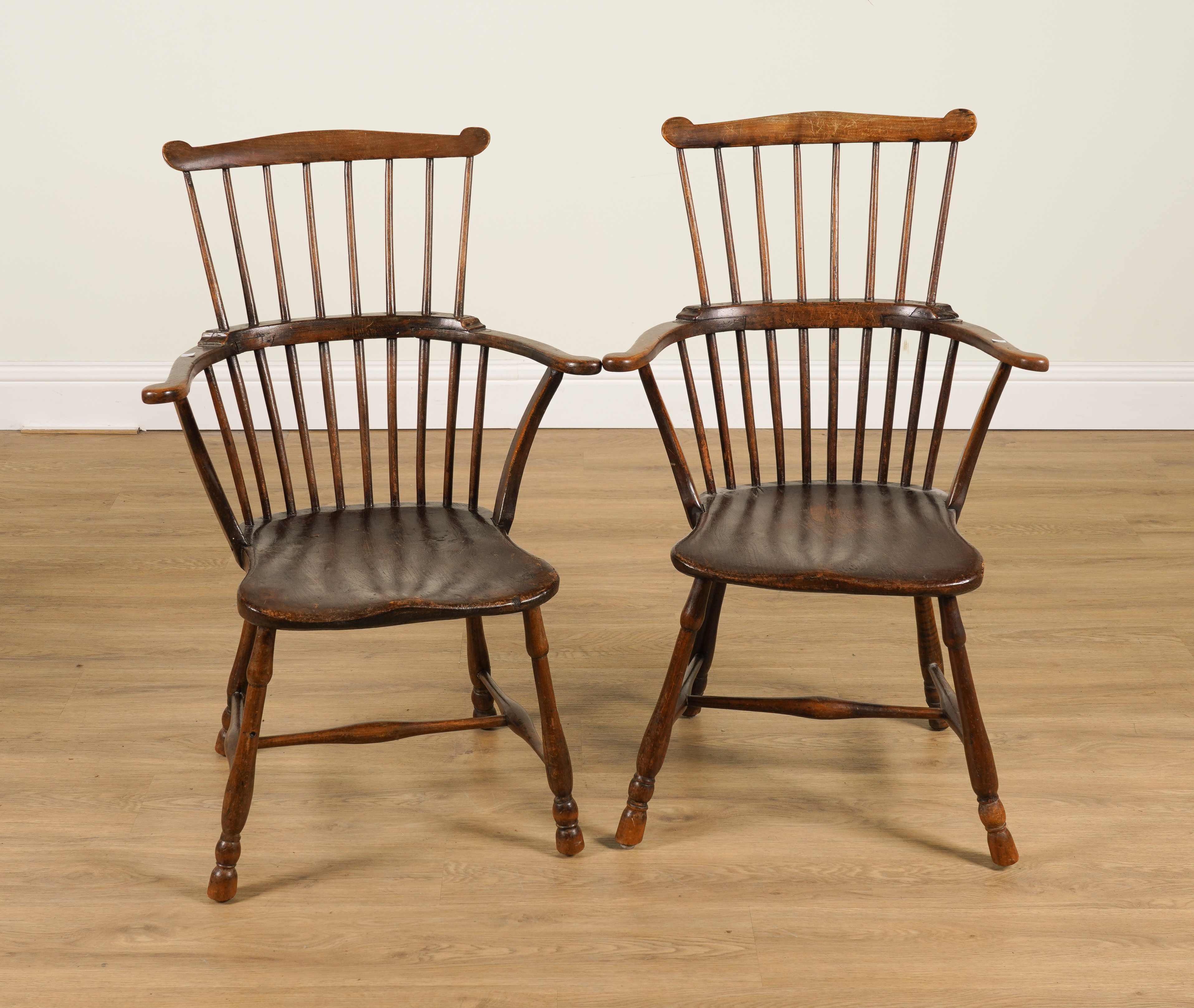 A PAIR OF 19TH CENTURY ELM AND