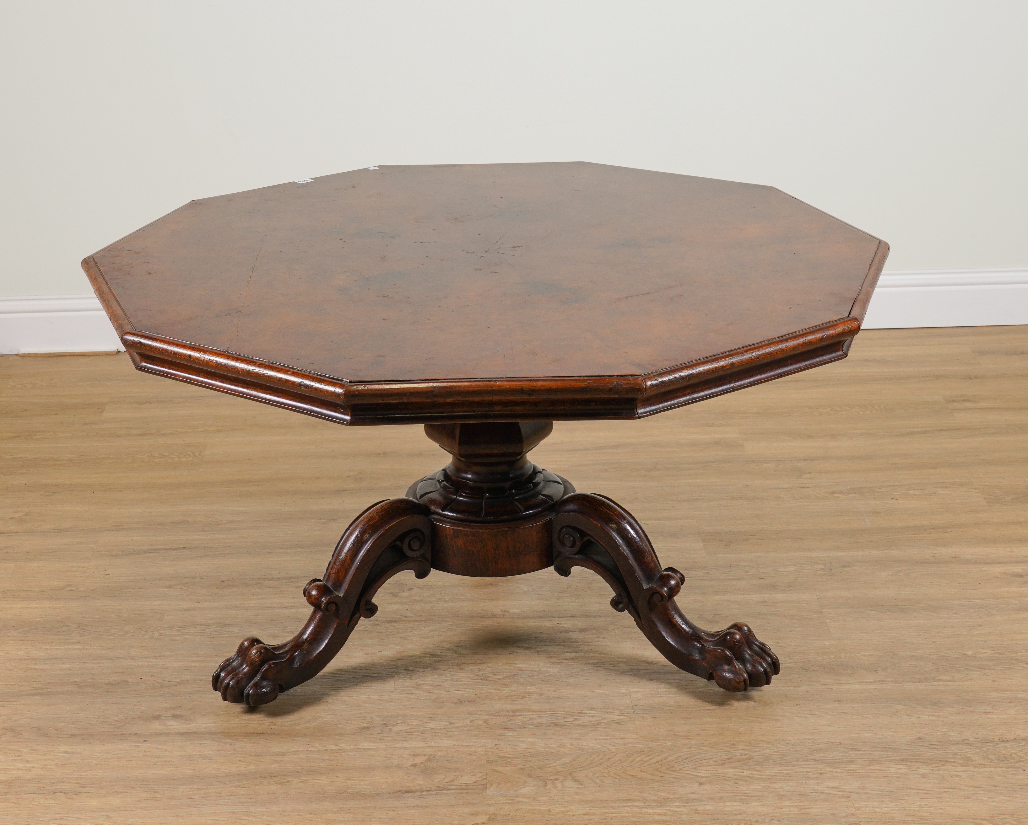 A 19TH CENTURY POLLARD OAK TEN SIDED 3ae544