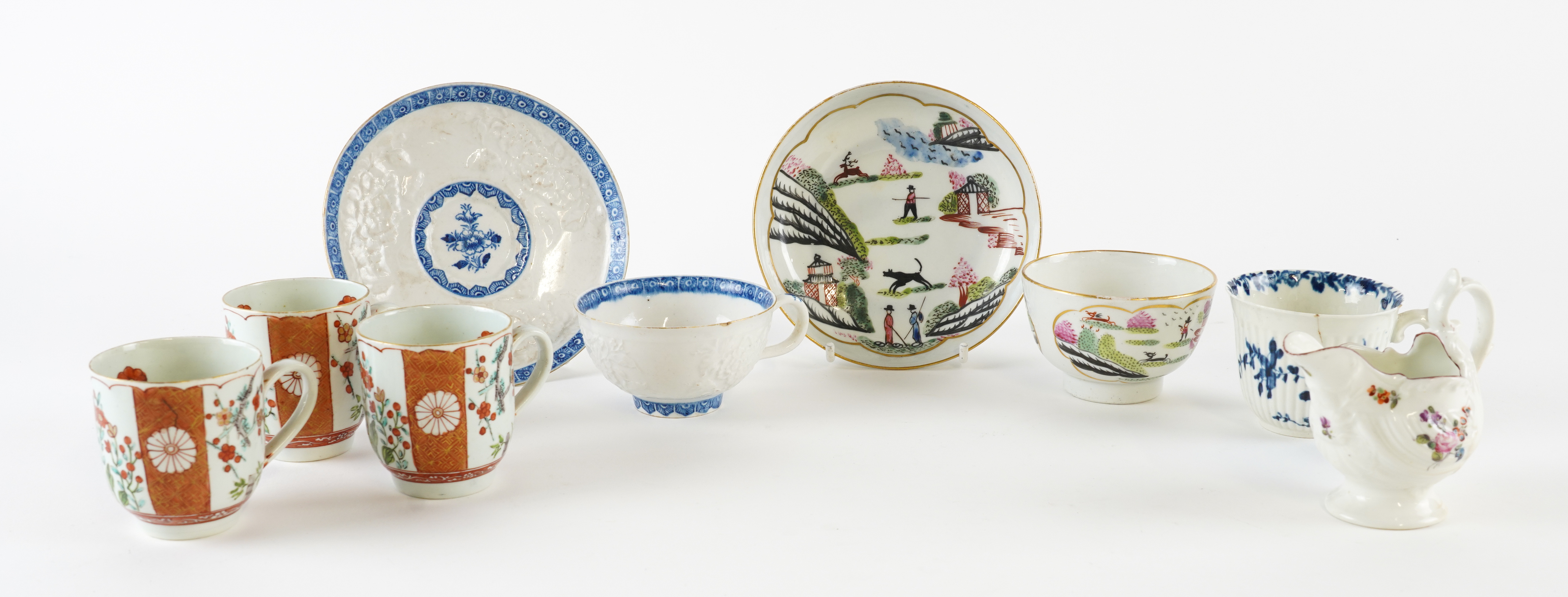 A GROUP OF ENGLISH PORCELAIN 18th 3ae598
