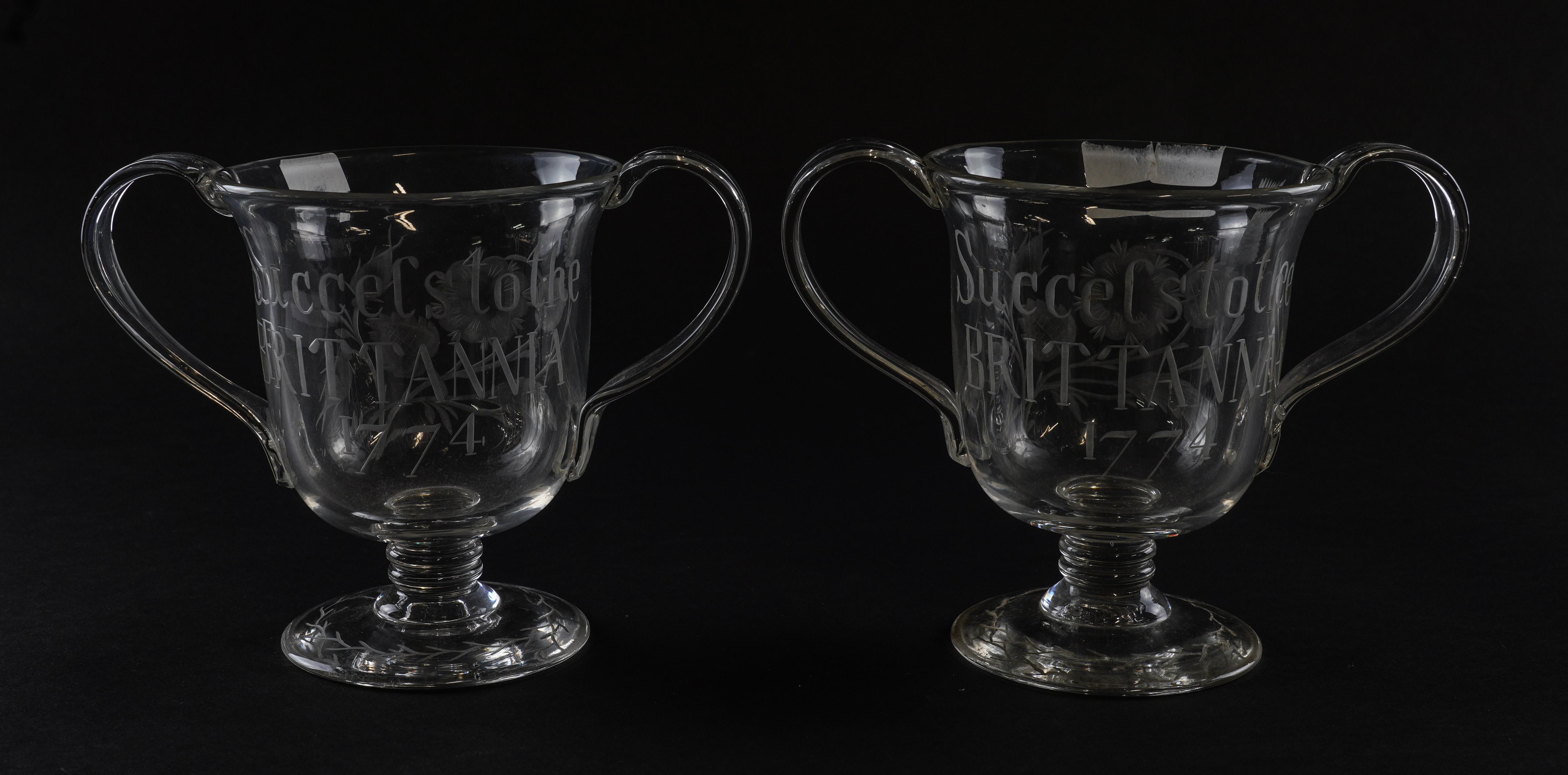 A PAIR OF ENGRAVED `JACOBITE' TYPE