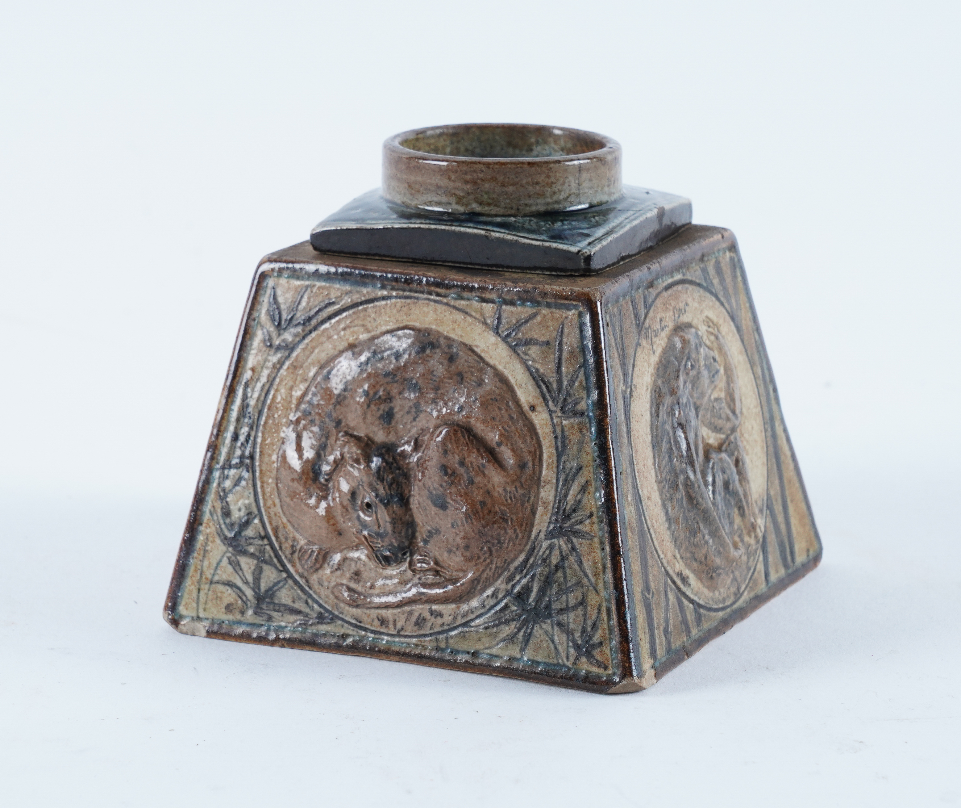 A MARTIN BROTHERS STONEWARE INKWELL