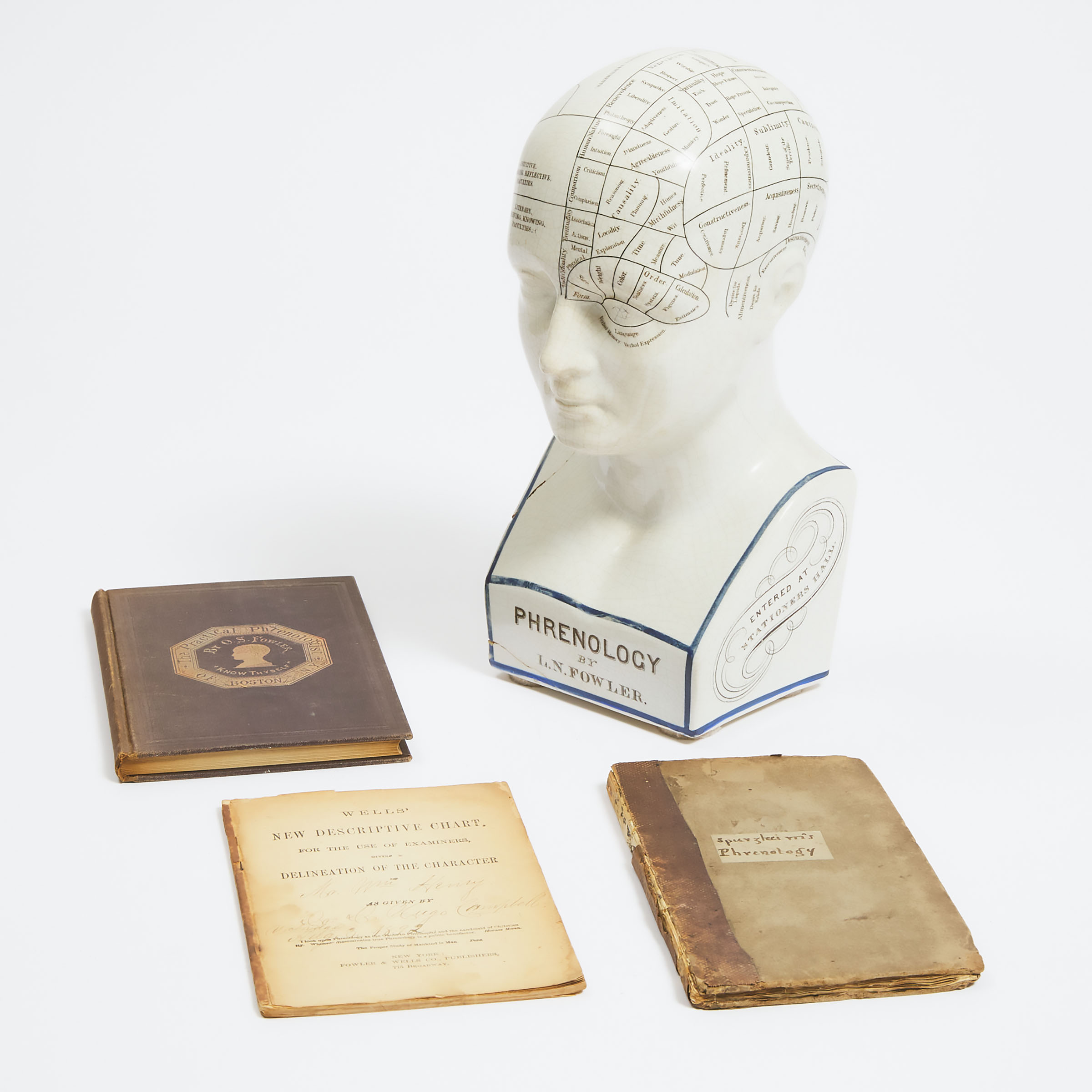 Lorenzo Niles Fowler Ceramic Phrenology 3abf37