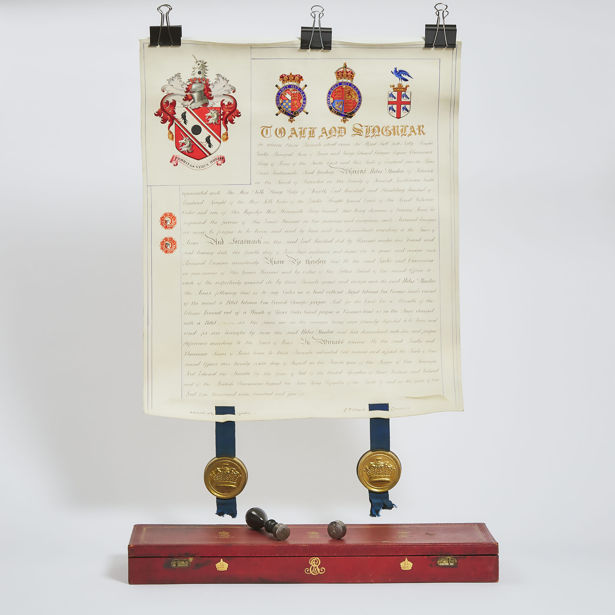 Edward VII Grant of Arms Letters Patent