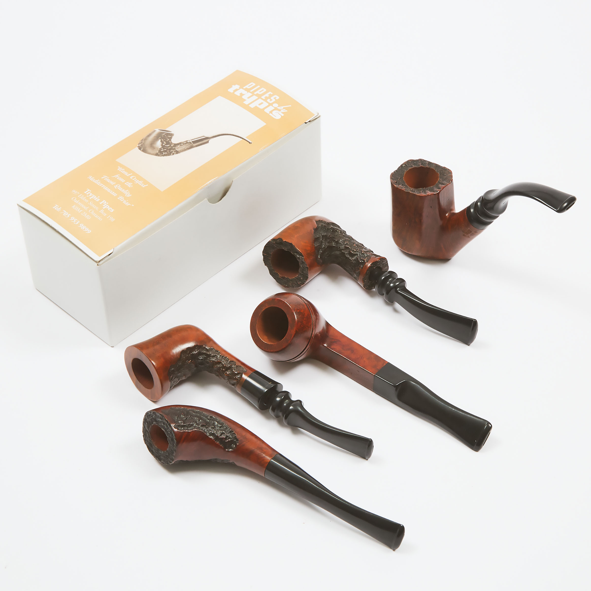 Five Tobacco Pipes by Trypis, Oakwood,