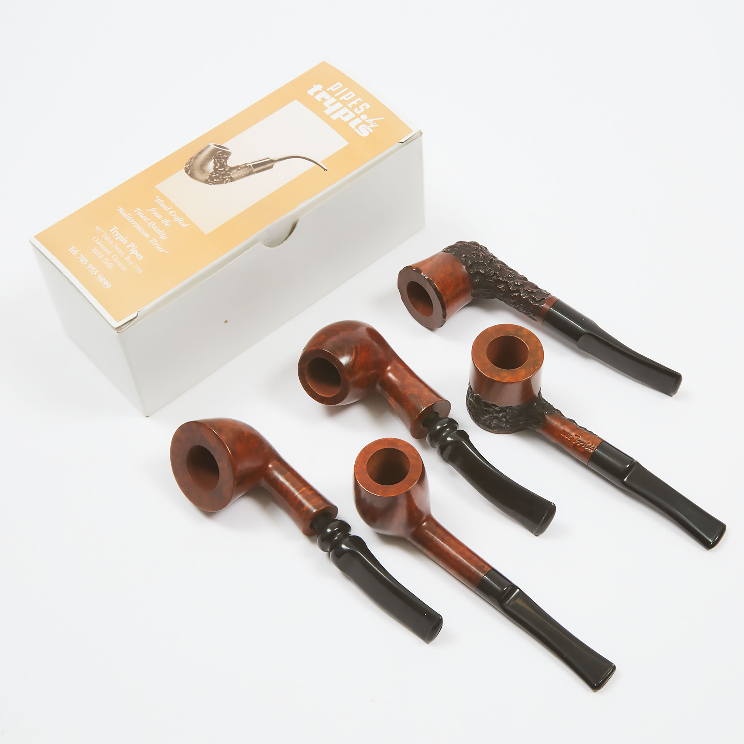 Five Tobacco Pipes by Trypis, Oakwood,
