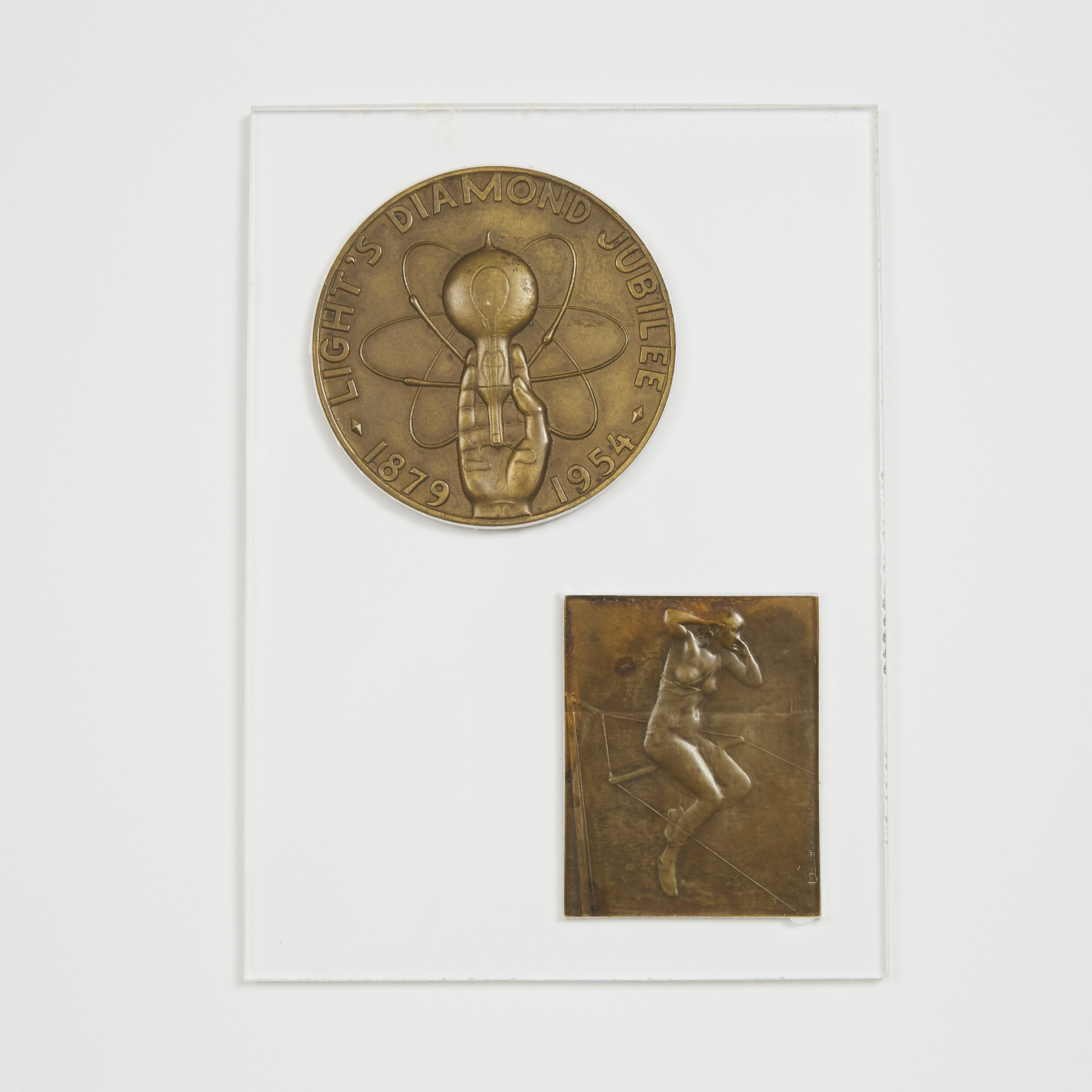 Two Bronze Medals Commemorating
