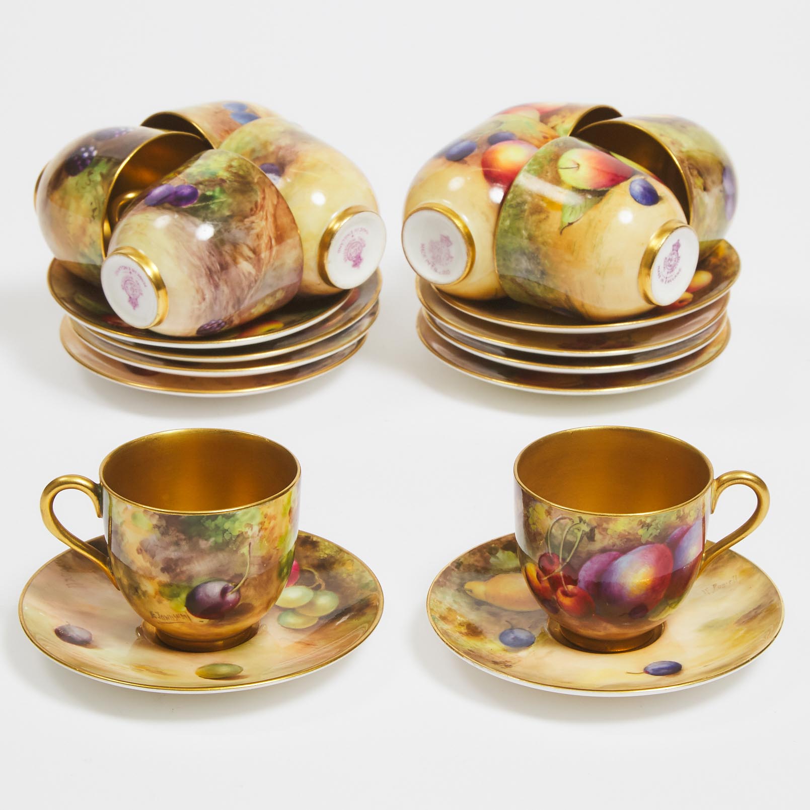 Ten Royal Worcester Fruit Painted 3abfc8