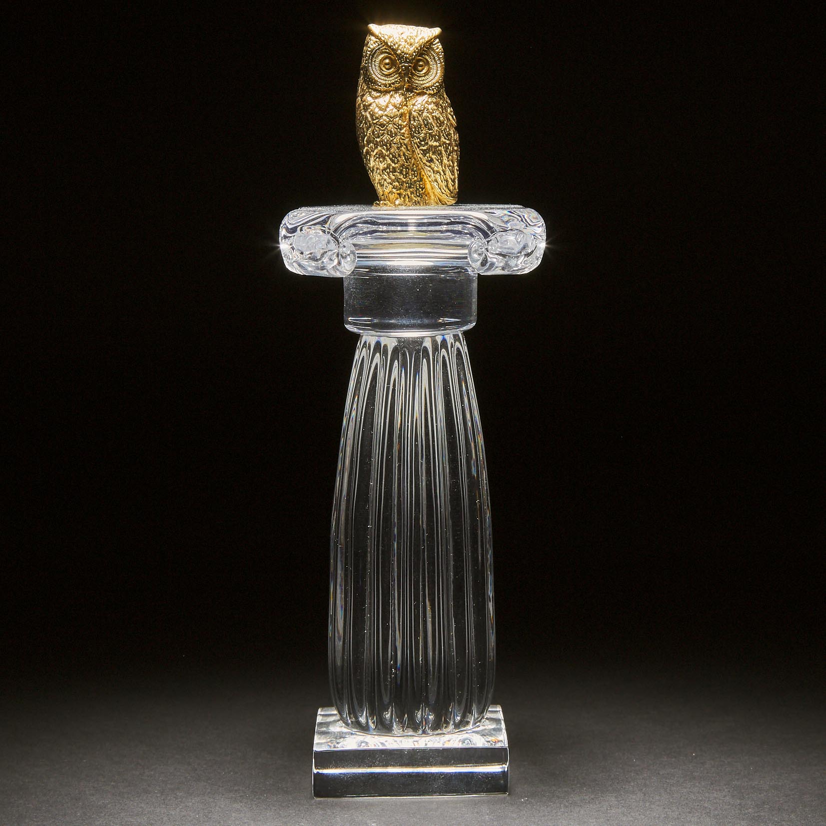 Steuben Glass and Yellow Gold 'Column