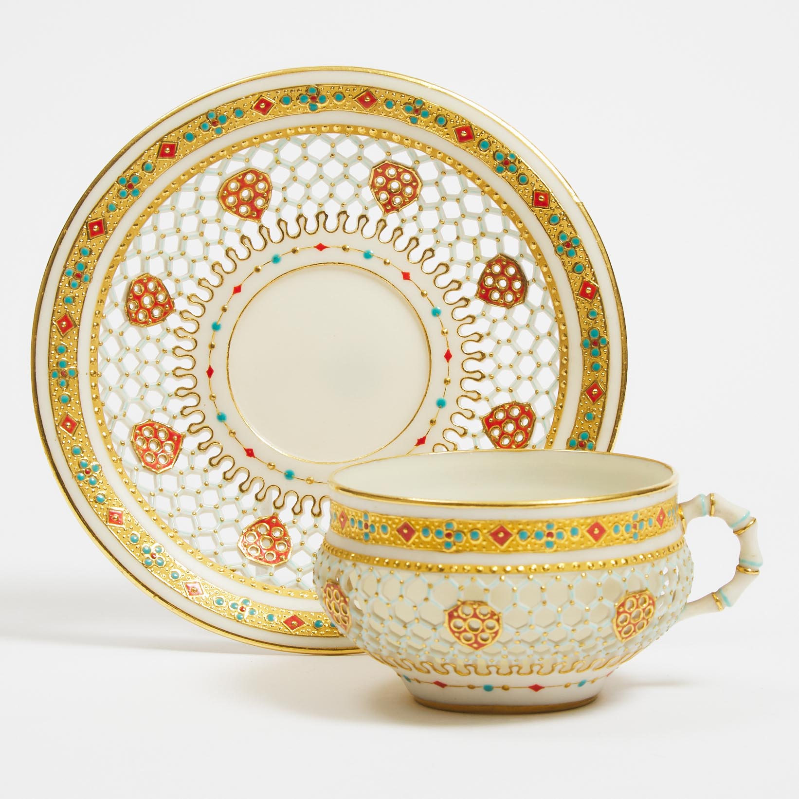 Royal Worcester 'Jeweled' and Reticulated