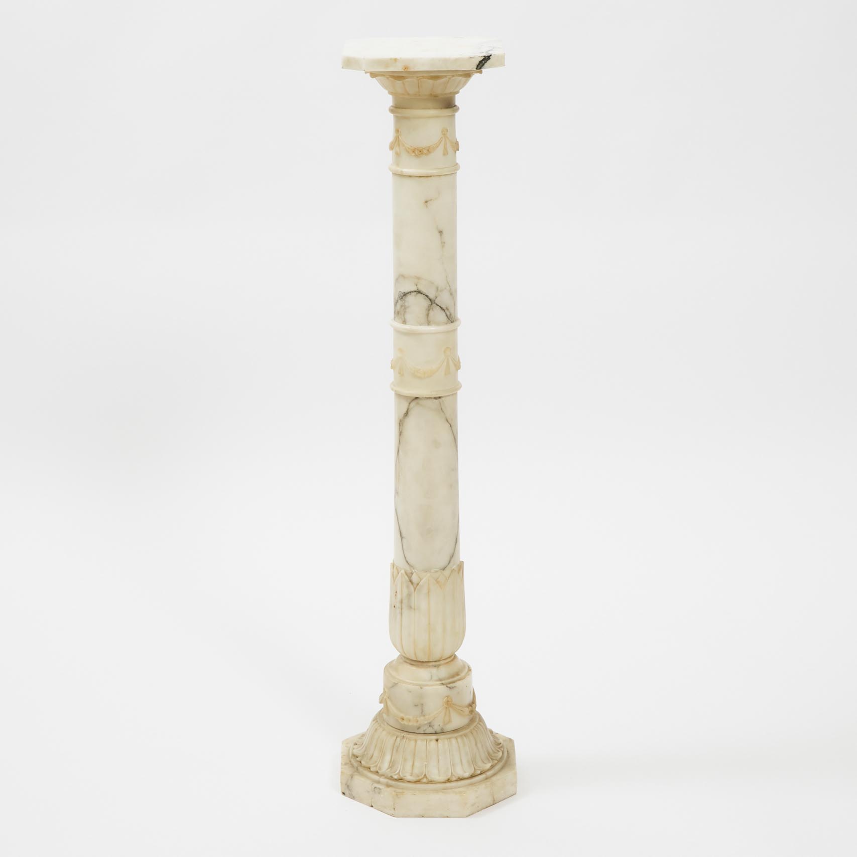 Italian Alabaster Column Form Pedestal  3ac01c