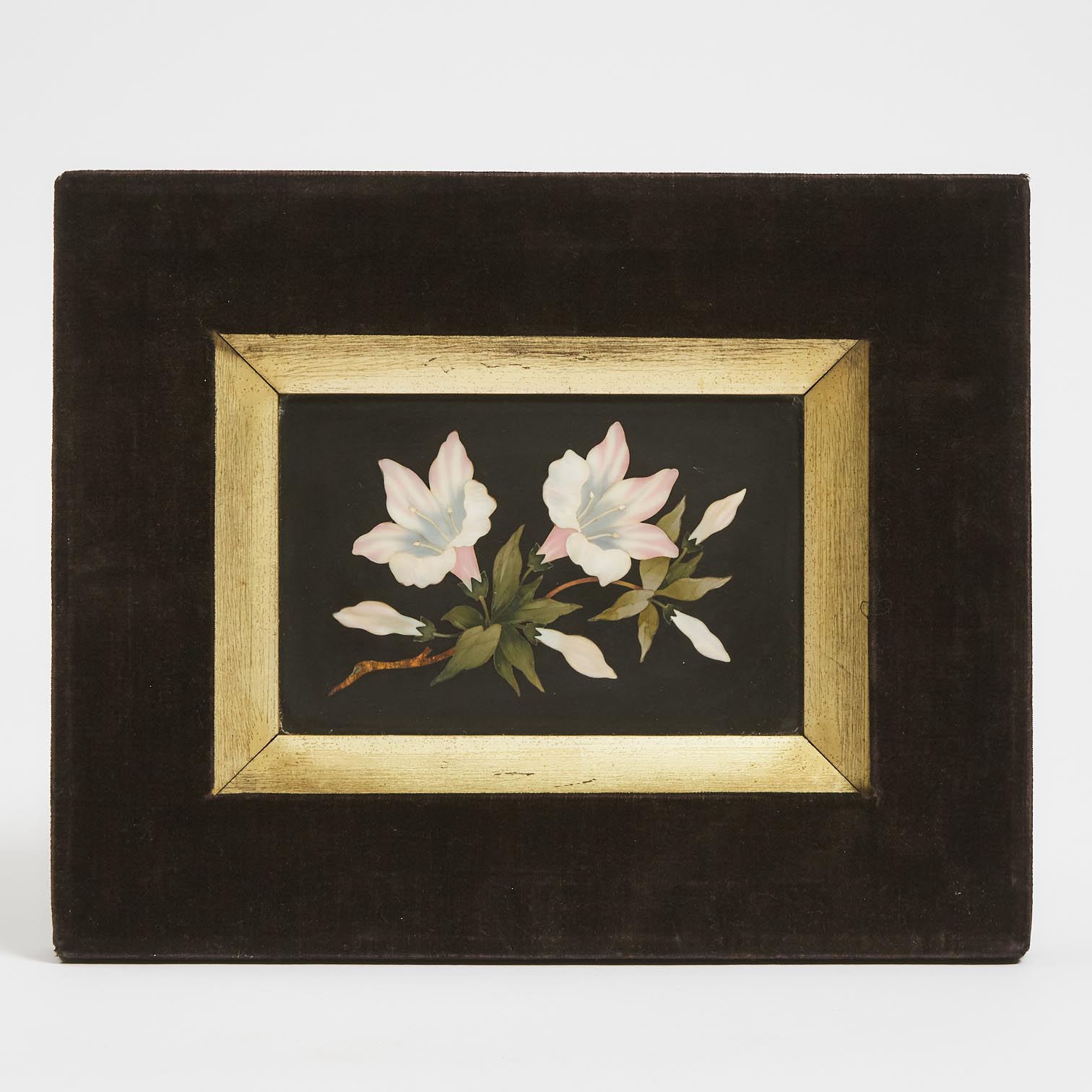 Italian Pietra Dura Floral Plaque,