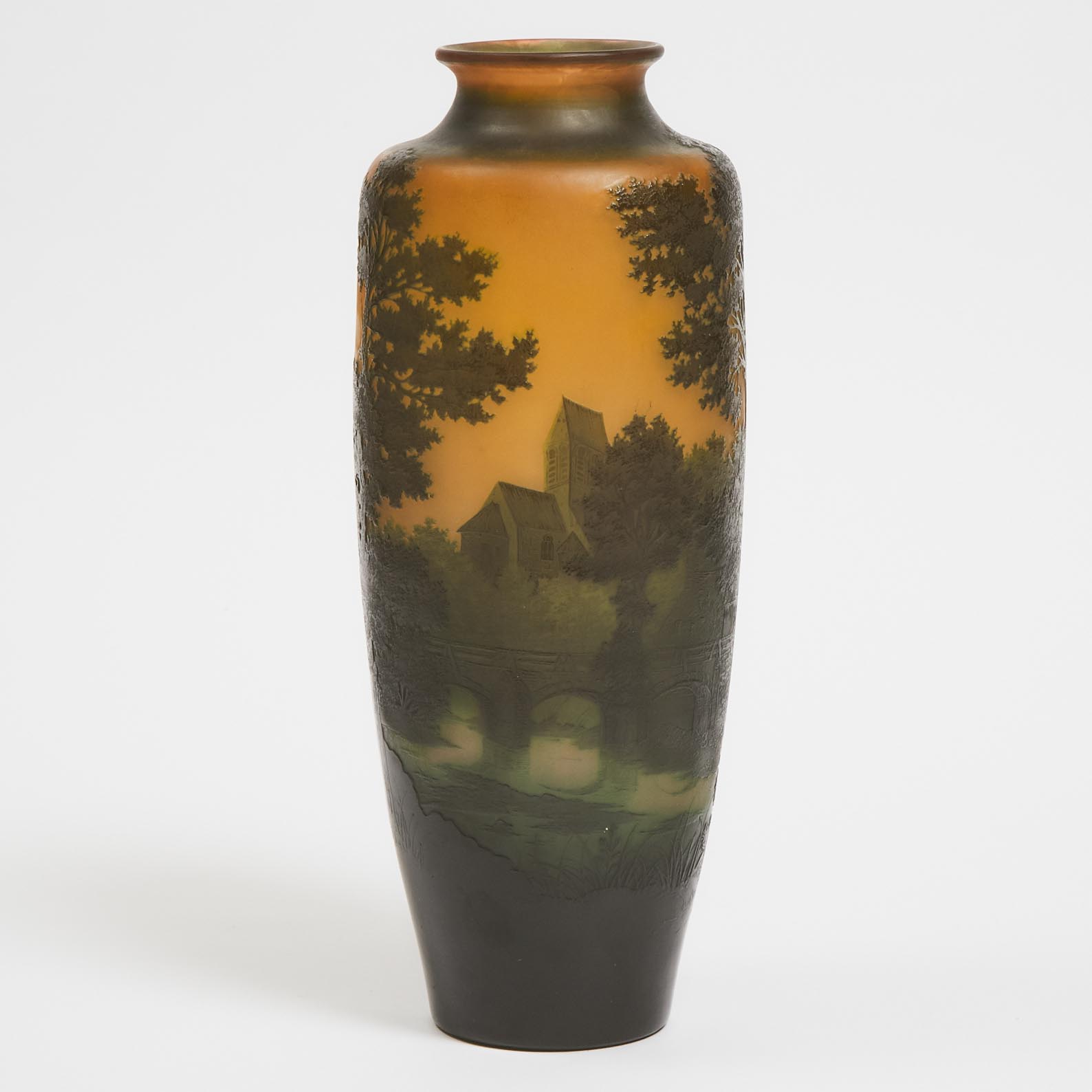 D’Argental Landscape Cameo Glass