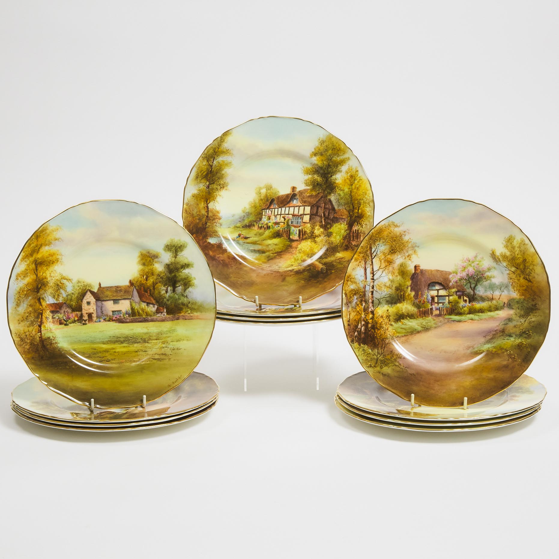 Set of Twelve Royal Worcester Scenic 3ac034