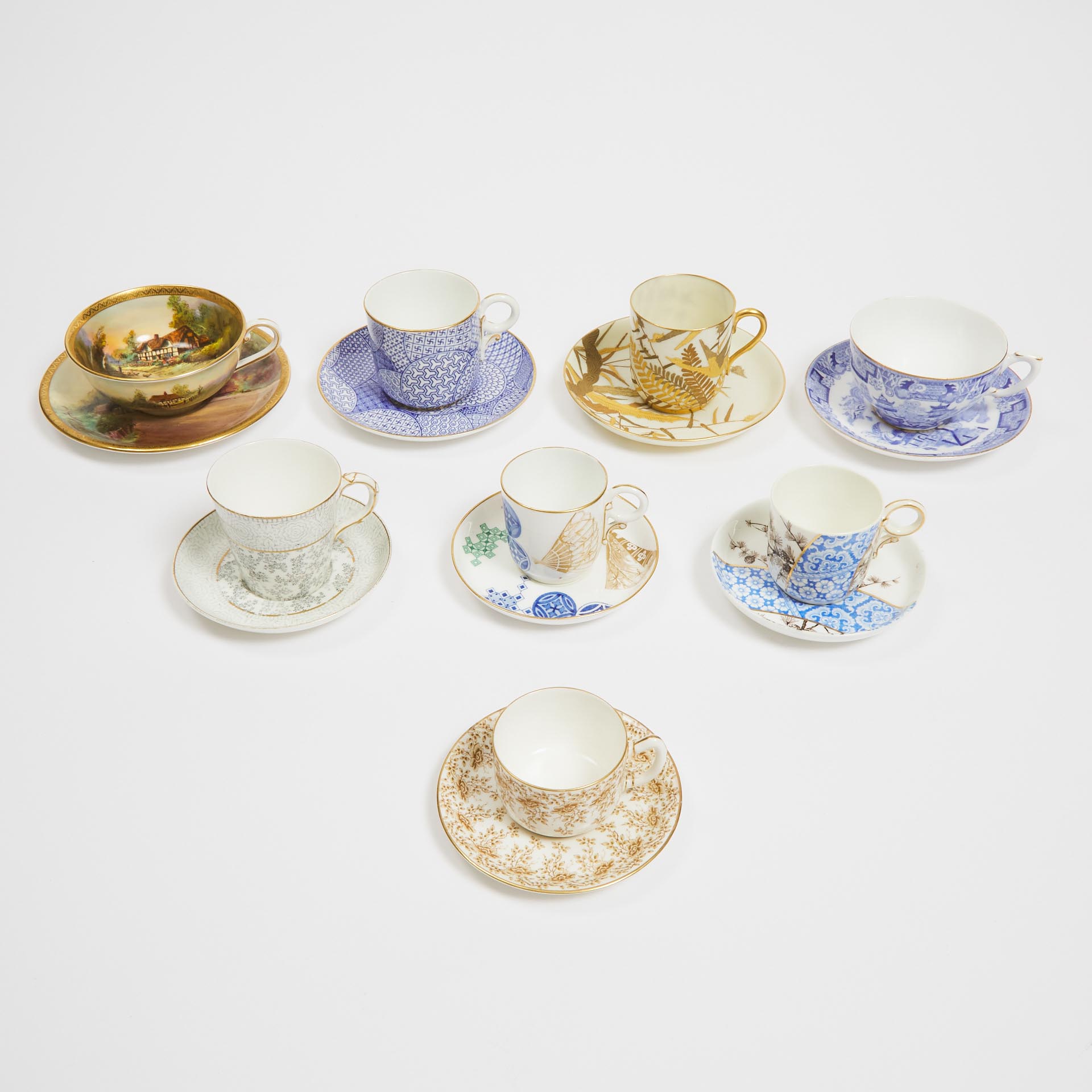 Eight Various Royal Worcester Cups