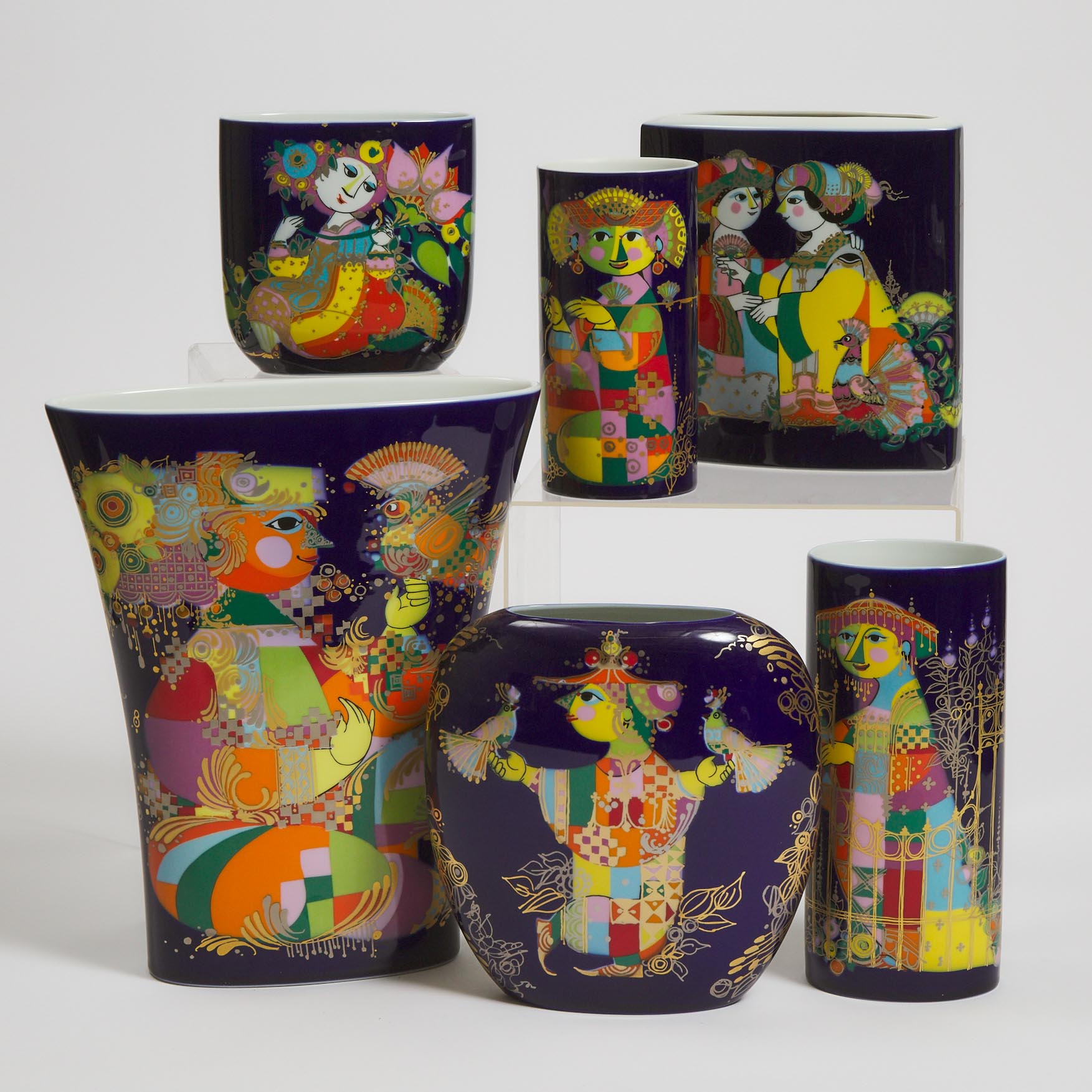 Six Various Rosenthal Vases Bjorn 3ac067