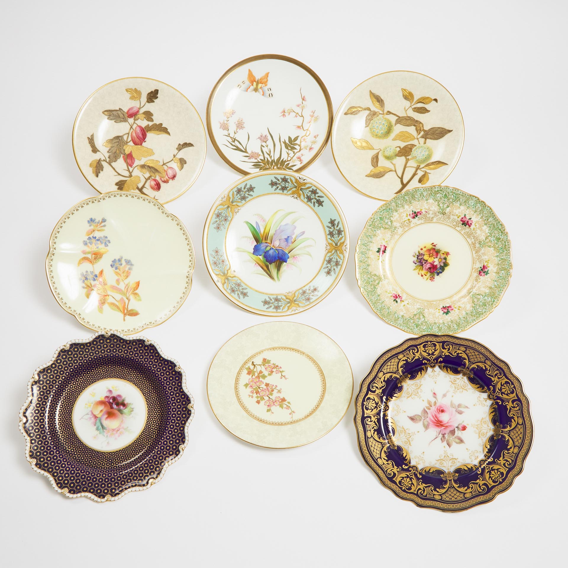 Nine Various Royal Worcester Fruit 3ac0a6