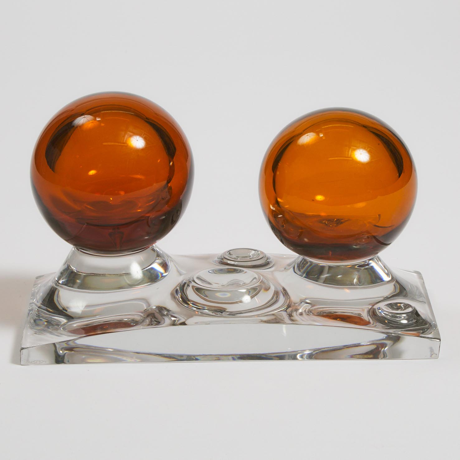 Baccarat Amber and Colourless Glass 3ac0c7