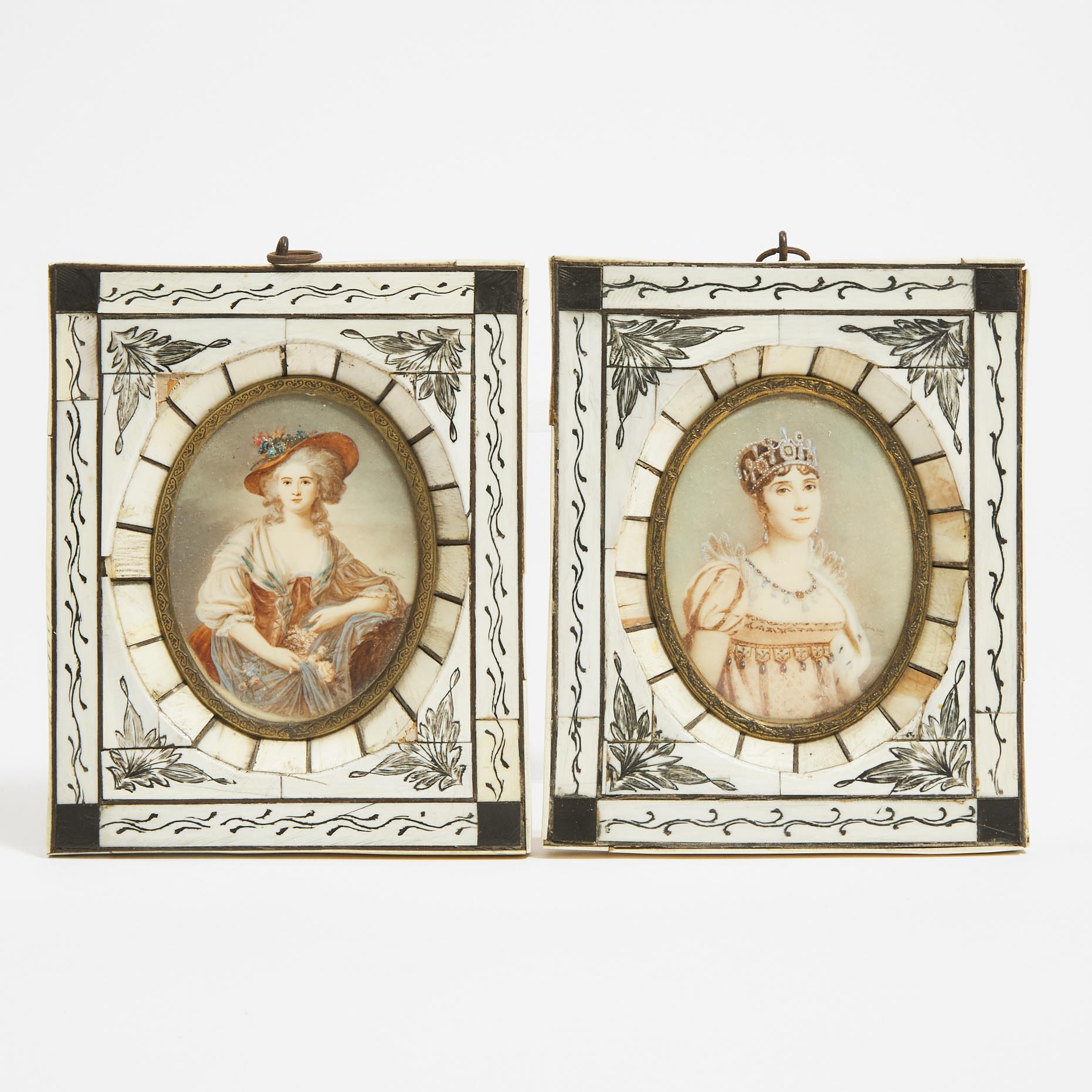 Pair of French Portrait Miniatures,